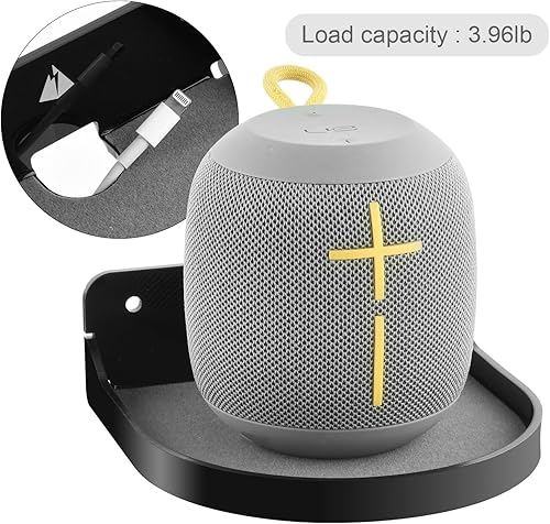 Miniatura 4 de TXEsign Soporte de estante para altavoz de 5 pulgadas, estante flotante pequeño, soporte de estante pequeño para altavoz, cámara web, figuras de