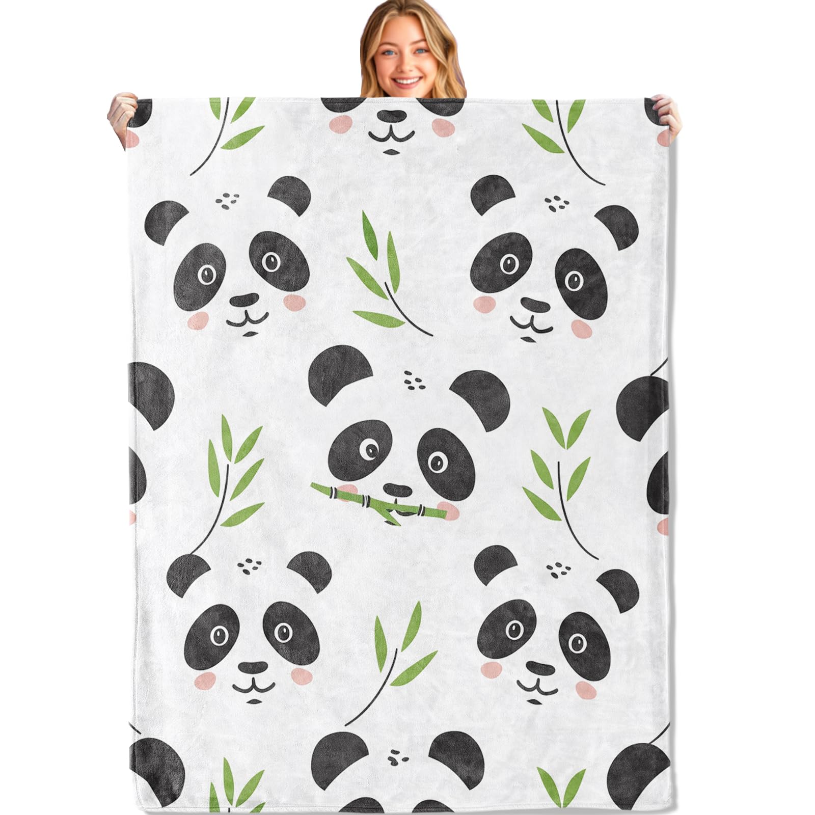 Couvertures Panda Mignon Multi-Usages Couverture Canape Peluche Plaid pour Voyages Salon Voiture 150x200cm