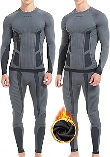 Nooyme Thermal Underwear, Men's Breathable Thermoactive Functional Underwear, Men's Functional Underwear, Men's Set, Flexible Ski Underwear, Men's Warm Underwear for Home, Winter