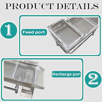 Linear Vibrating Screen Straight Vibrating Sieve Shaker Electric Linear Vibrating Sieve Machine JG30-75 Stainless Steel Vibrating Sieve 12mm Screen Single Layer with 1 Motor 110V