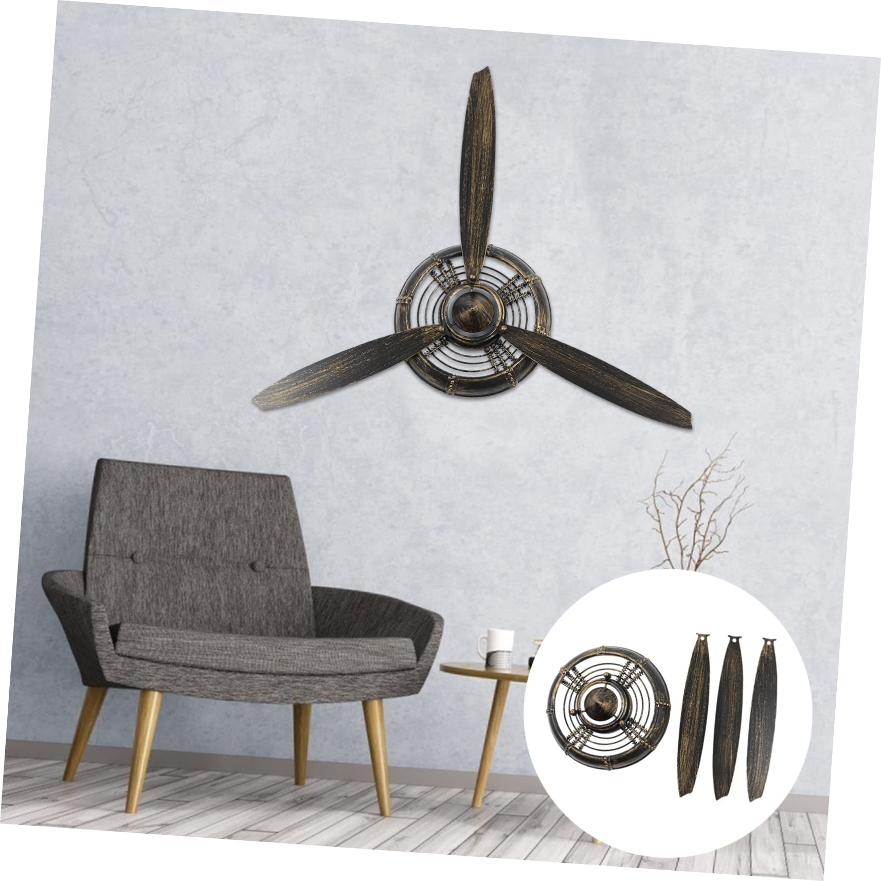 Gisafai Set Of 2 Vintage Nautical Wall Art Decor – Metal Ship & Airplane Propeller, Rustic Home Decor
