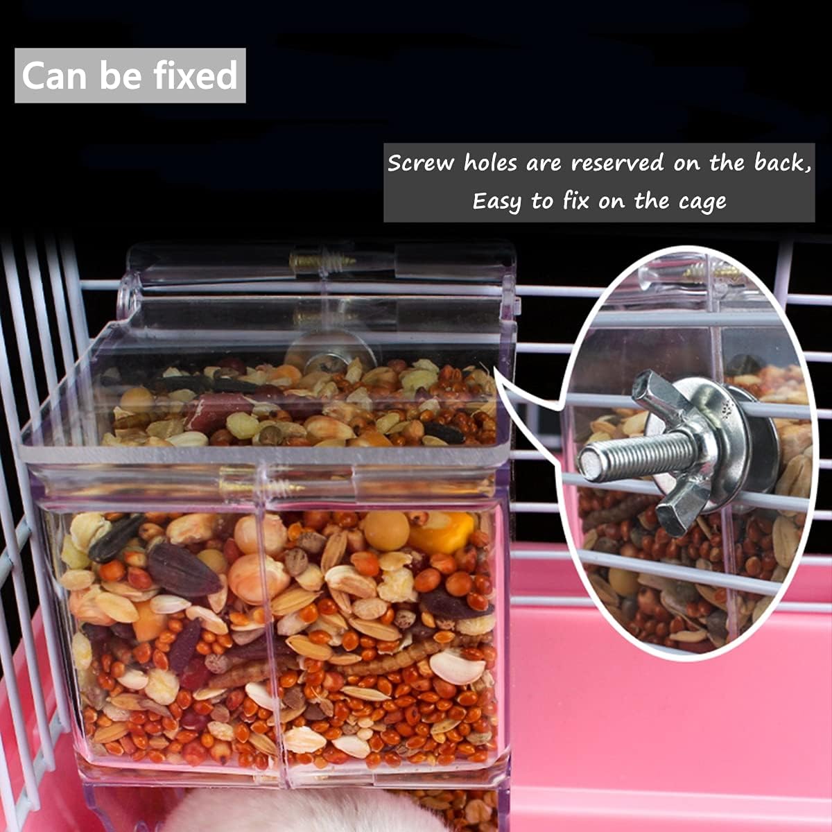 Hamsters Feeder Small Animals Guinea Pig Hay Feeder,Hamster Food Dispenser,Fixed Food Bowl,Automatic Feeder Acrylic Transparent Auto Dispensers : Pet Supplies