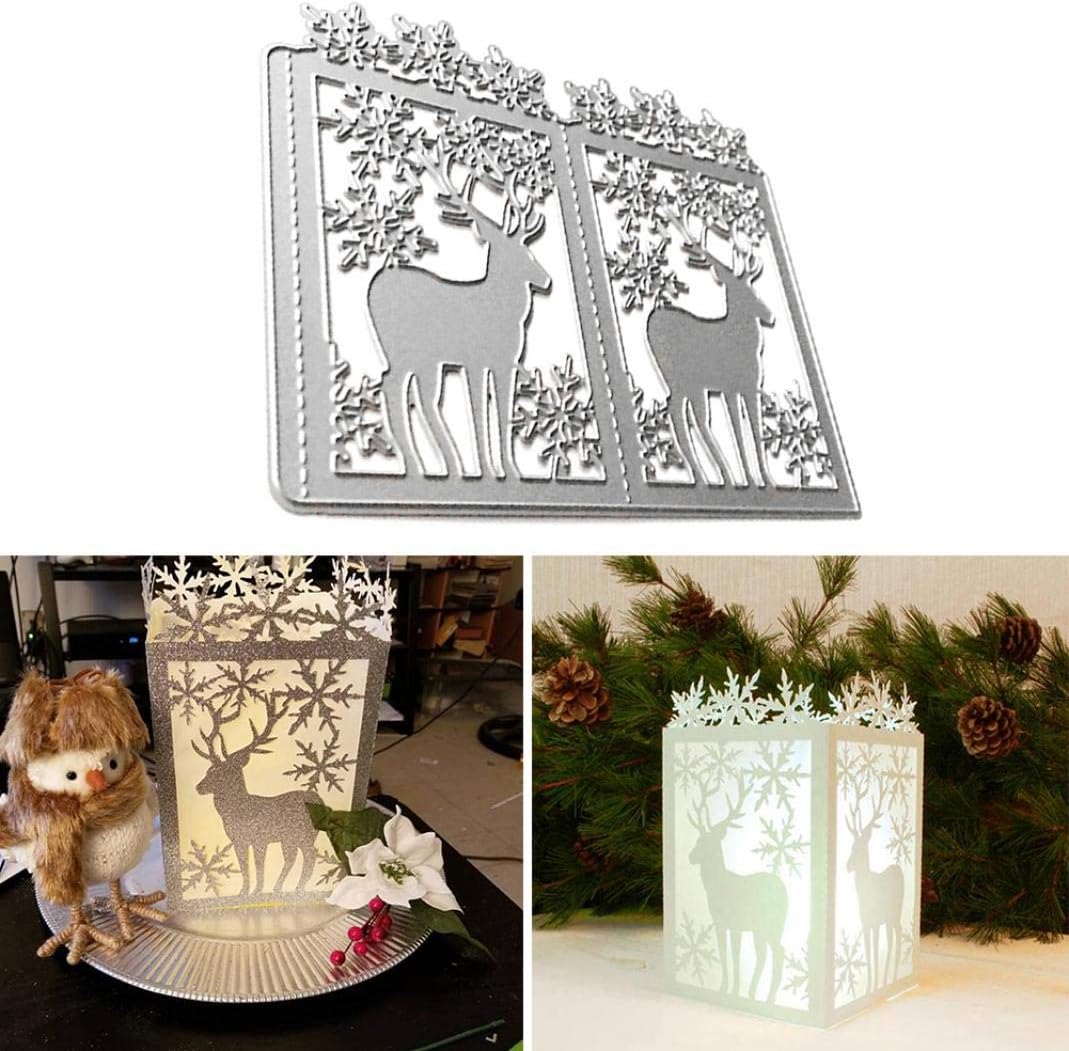 Mothcattl Cutting Dies,Christmas Deer Metal Cutting Dies Card Making Emboss Stencil DIY Scrapbook Album Paper Cards Craft Decor