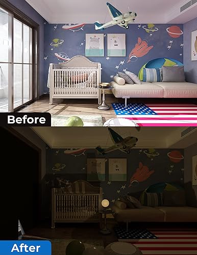 Miniatura 6 de Sumobaby Cortinas opacas portátiles de 114 x 57 pulgadas, persianas opacas para ventanas con cintas de velcro, cortinas de ventana 100% opacas,