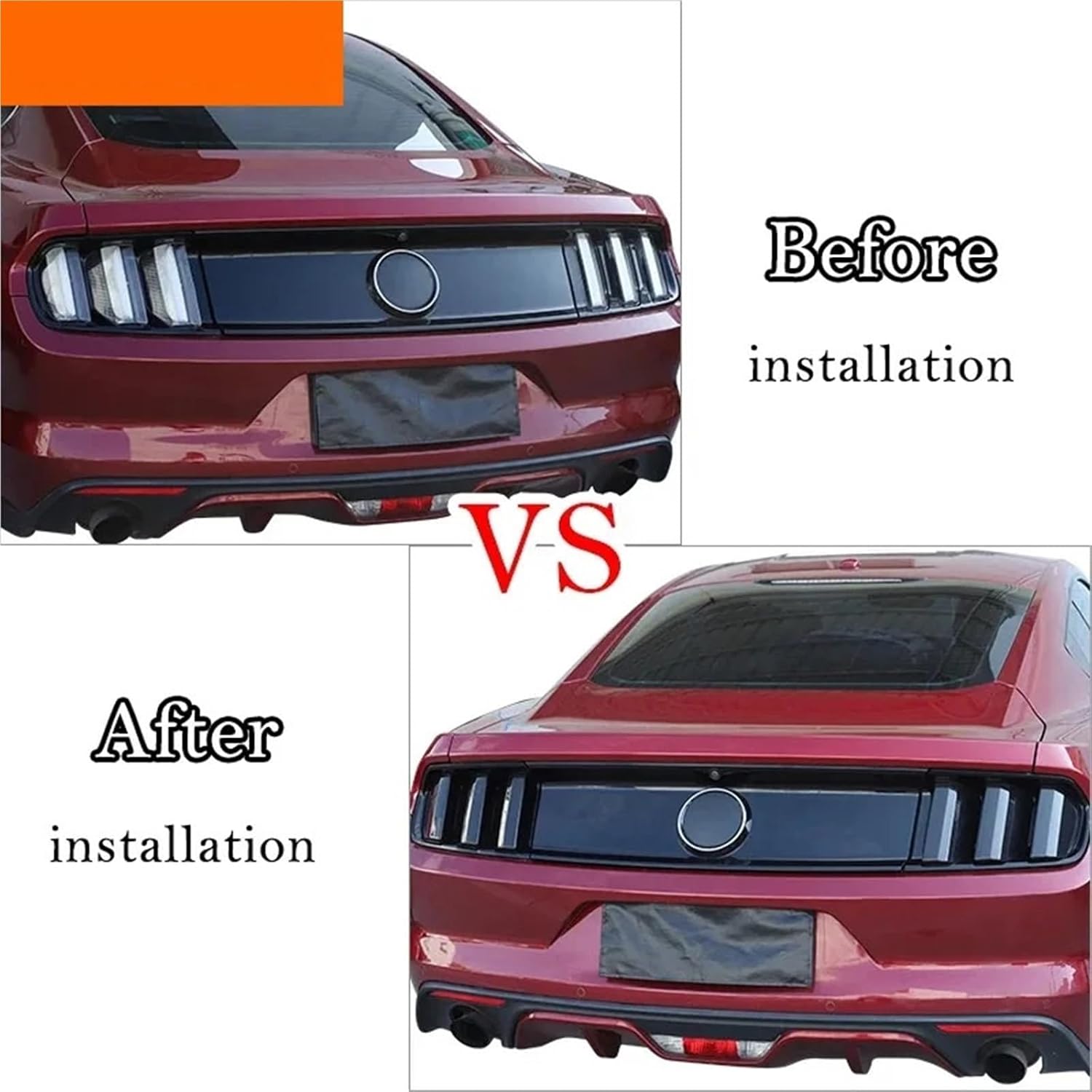 ABS Car Rear Tail Light Lamp Decoration Cover Trim Stickers Compatible For Ford Mustang 2015 2016 2017 Taillight Cover Accessories