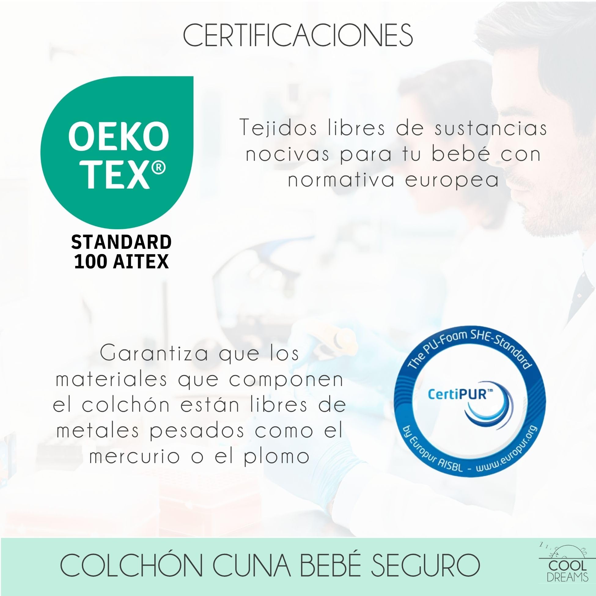 Materac do łóżeczka 60 x 120 cm wiskoelastyczny z zamkiem błyskawicznym DryCore. Oddychający, zapobiegający zadławieniu i pleśni, w zestawie ochraniacz na materac, odpoczynek i bezpieczeństwo dla