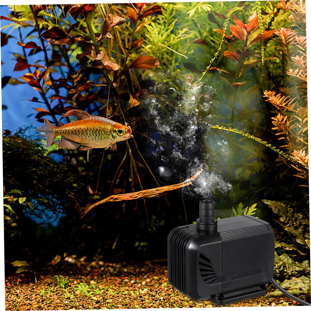 Toddmomy 3piezas Bomba Submersible Para Acuarios h Silenciosa Para Peceras y Fuentes Fácil Instalación Con Ventosas Filtro De Agua y Potente