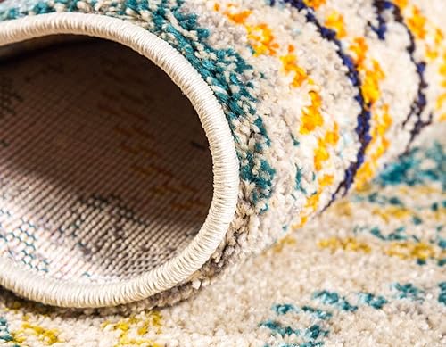 Miniatura 6 de Alfombra moderna Positano de estilo costero de Loom, Polipropileno, beigeazul claro