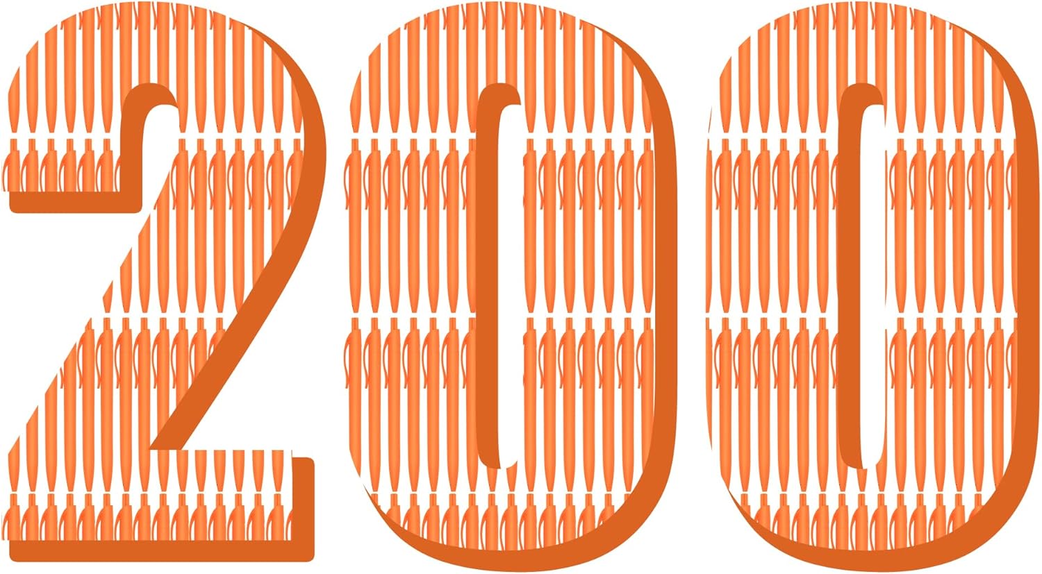 deegtran Pens Bulk, 200 Pack No Bleed Orange Barrel Click Pens, Wholesale Retractable Ballpoint Pens, Pen Medium Point, Smooth Ink Pens, 1.0MM Black Ink