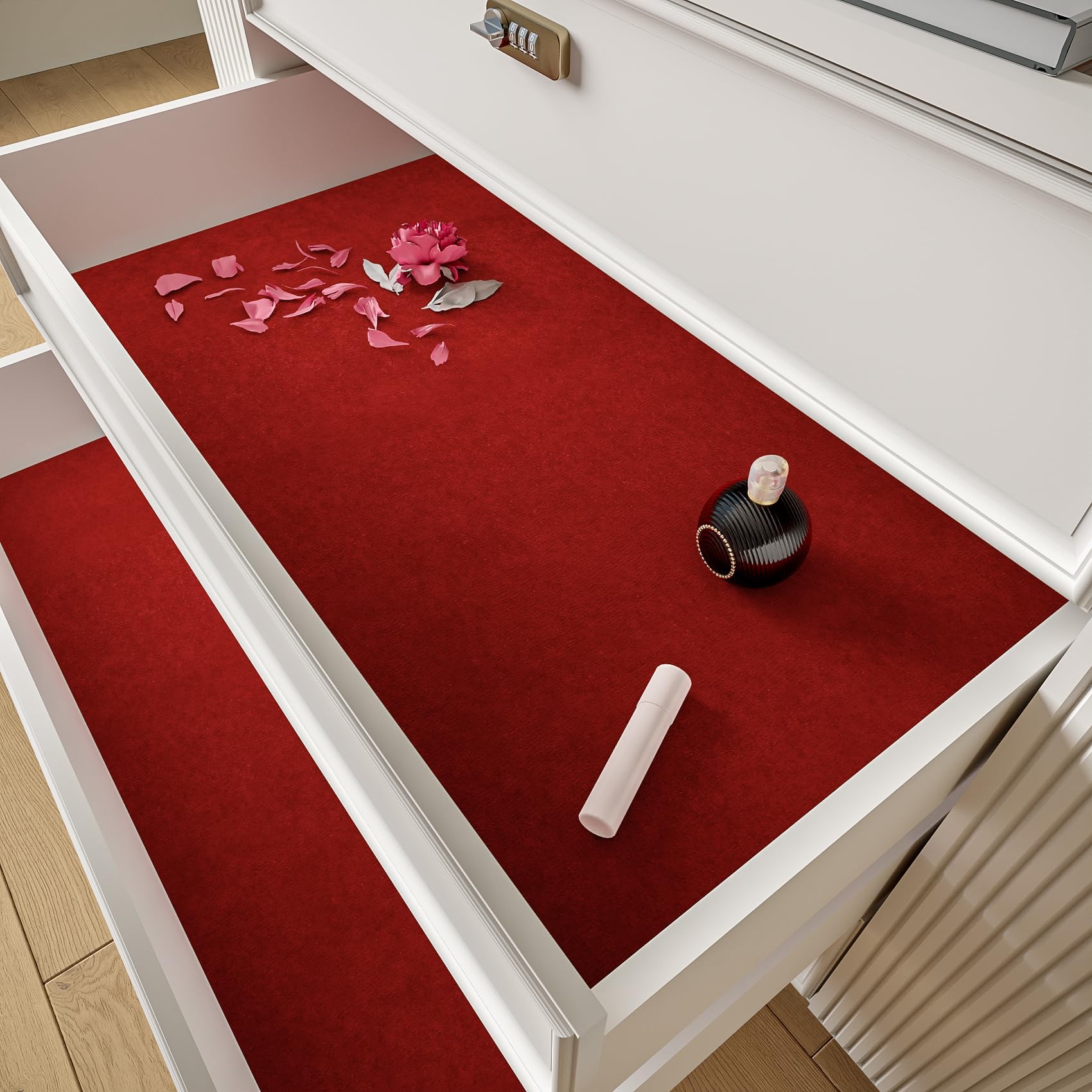 Decotalk Papier Peint Adhesif Mural Rouge Foncé Velours 40X500cm Adhésif Pour Meuble Rouge Revetement Mural Papier Peint Autocollant Vintage Rouleau Adhésif Pour Salon Chambre Escalier Grenier