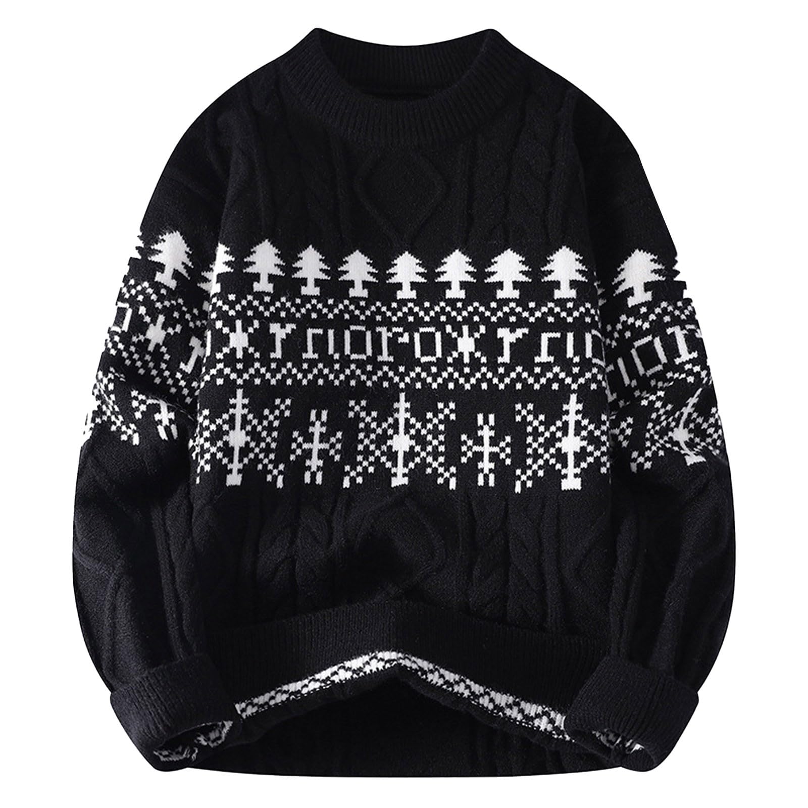 Genérico Jersey Navidad Feo Hombre, Jersey De Punto Hombre Redondo Pullover De Punto Navidad De Renos Clásico Sweater Manga Larga Ugly Xmas Cálido Suéter Parejas para Otoño Invierno