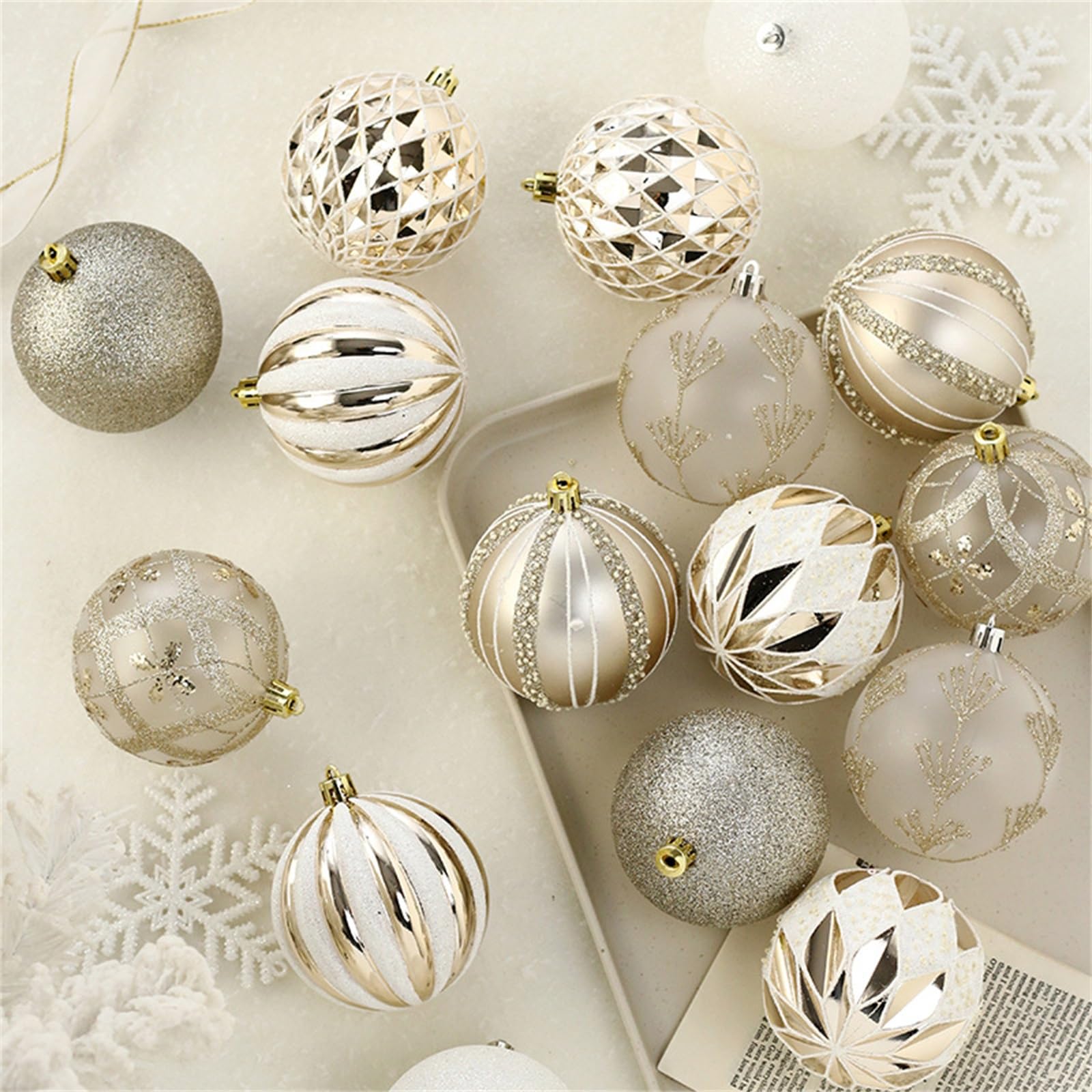 Palline di Natale Decorazioni natalizie Set di decorazioni da appendere con palline di Natale dipinte per Albero di Natale, Festa, Matrimonio