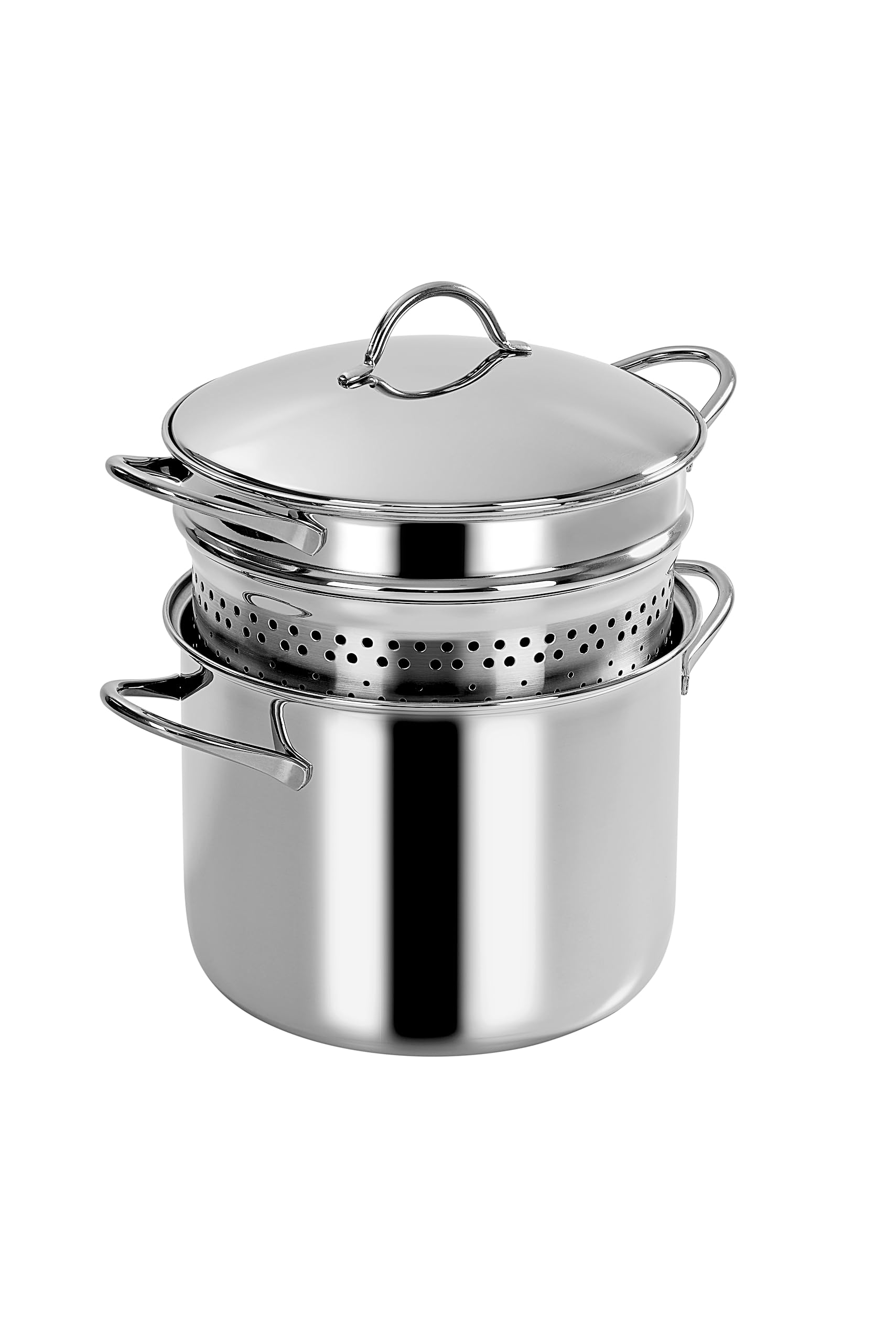 Barazzoni Spa, Spaghettiere Con Fondo ø22cm, Capacità 6lt, Acciaio Inox 18/10, Made in Italy