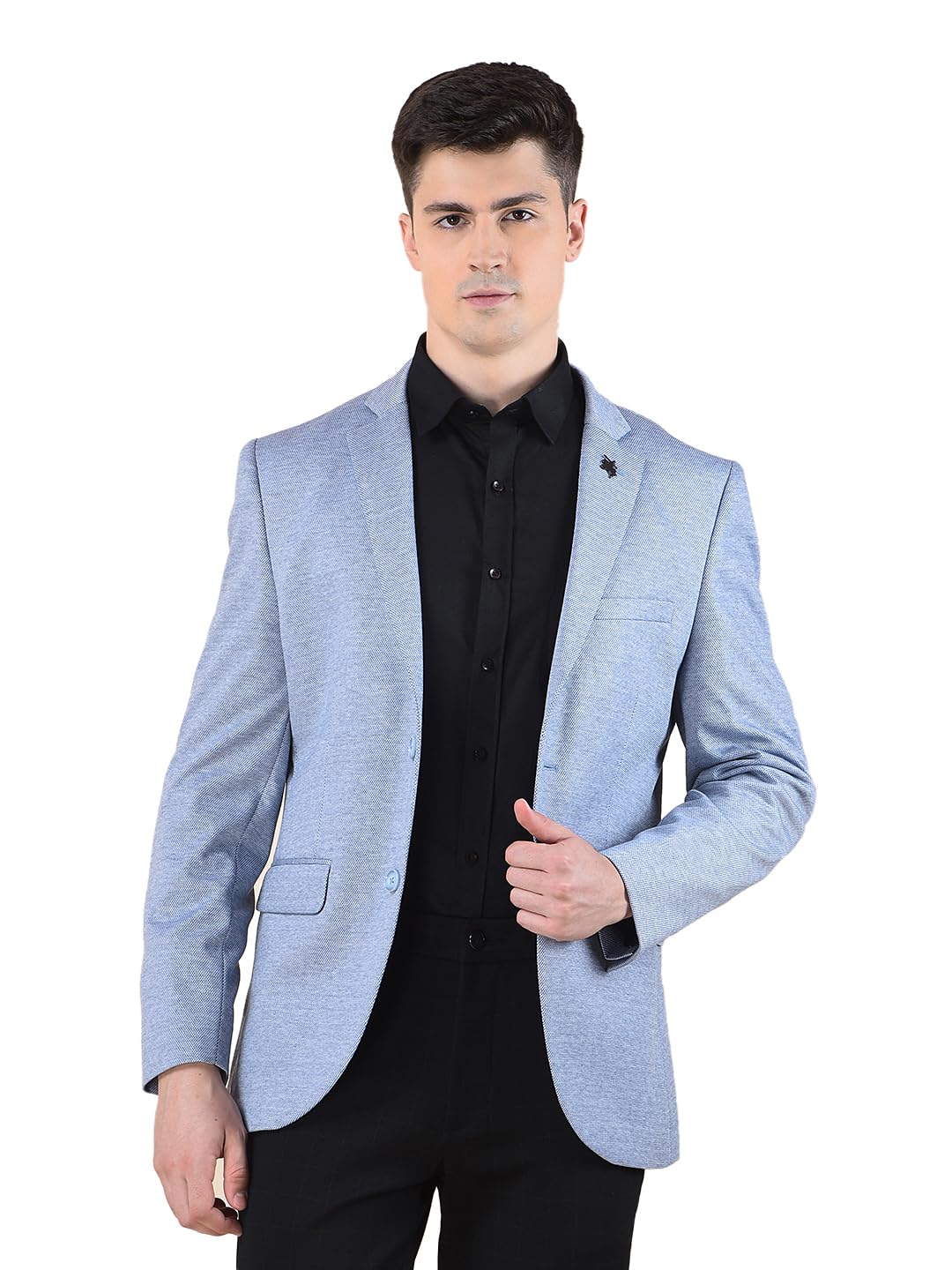 Blazer for Men | Premium Casual Blazer Slim Fit Notched Collar Terry Rayon Stretch Fabric Self Design Pattern (P_MBZC00094)-image-11