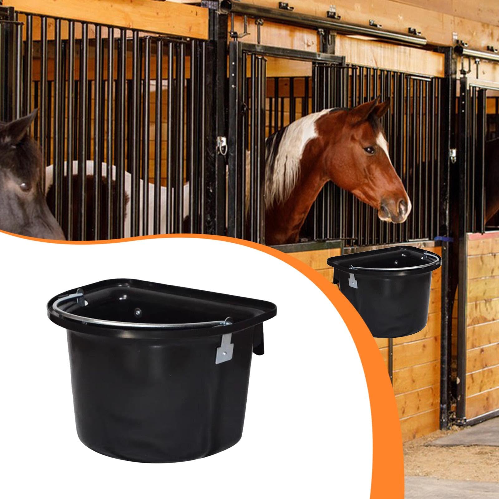 Amagogo Cubo de Alimentación para Caballos, Comedero Colgante, Fácil de Limpiar, Contenedor de Alimento para Animales de Granja, Comedero para Ranchos Y Granj