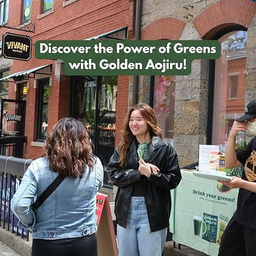 Miniatura 9 de The Golden Aojiru - Jugo de hierba verde de cebada joven en polvo con rica fibra dietética, sin aditivos, 100% cultivado japonés, listo para usar,