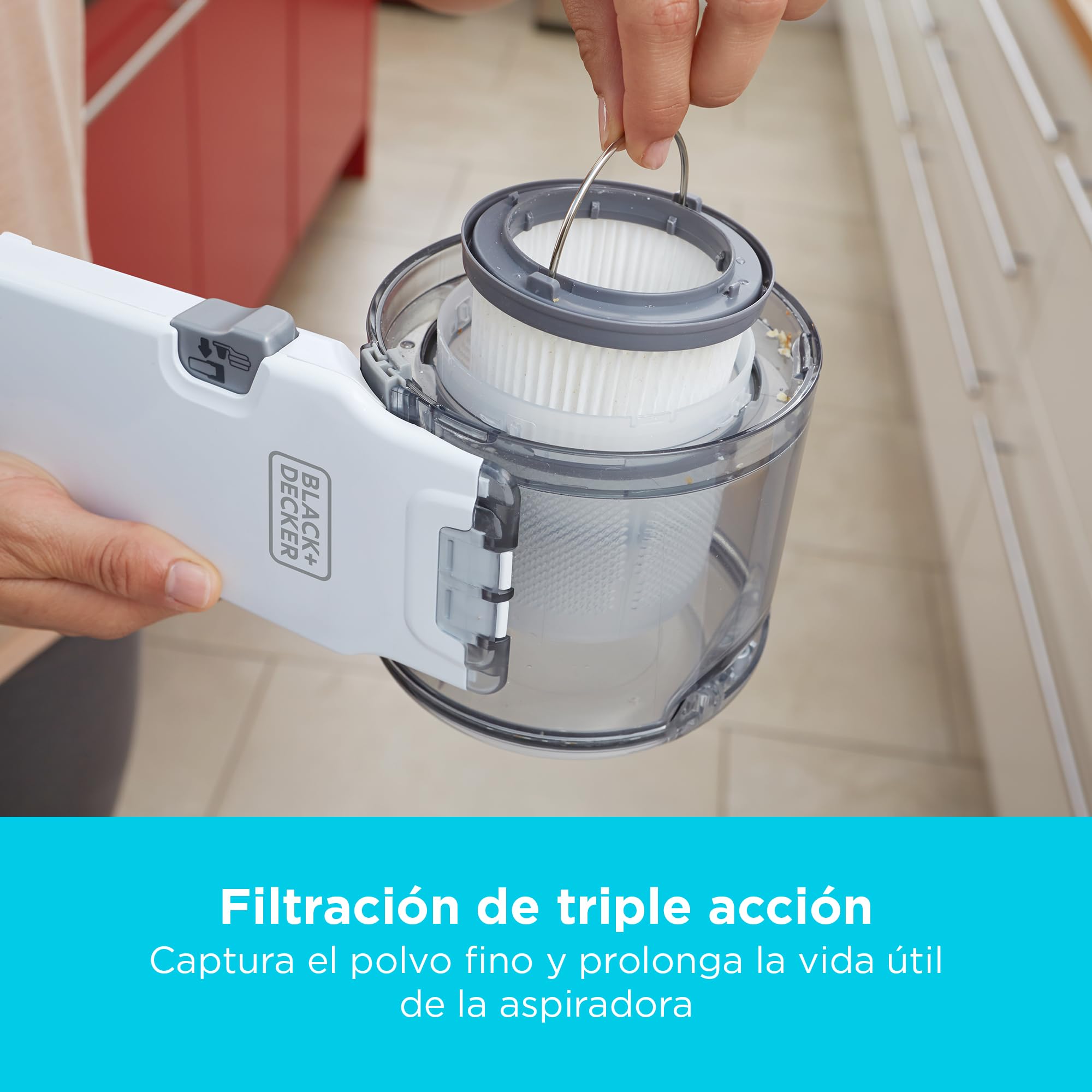 Black+Decker Aspirador de Mano sin Cable de 18 V con Cabezal pivotante, 8 Posiciones de Limpieza, Base de Carga y Accesorios, PV1820L-QW