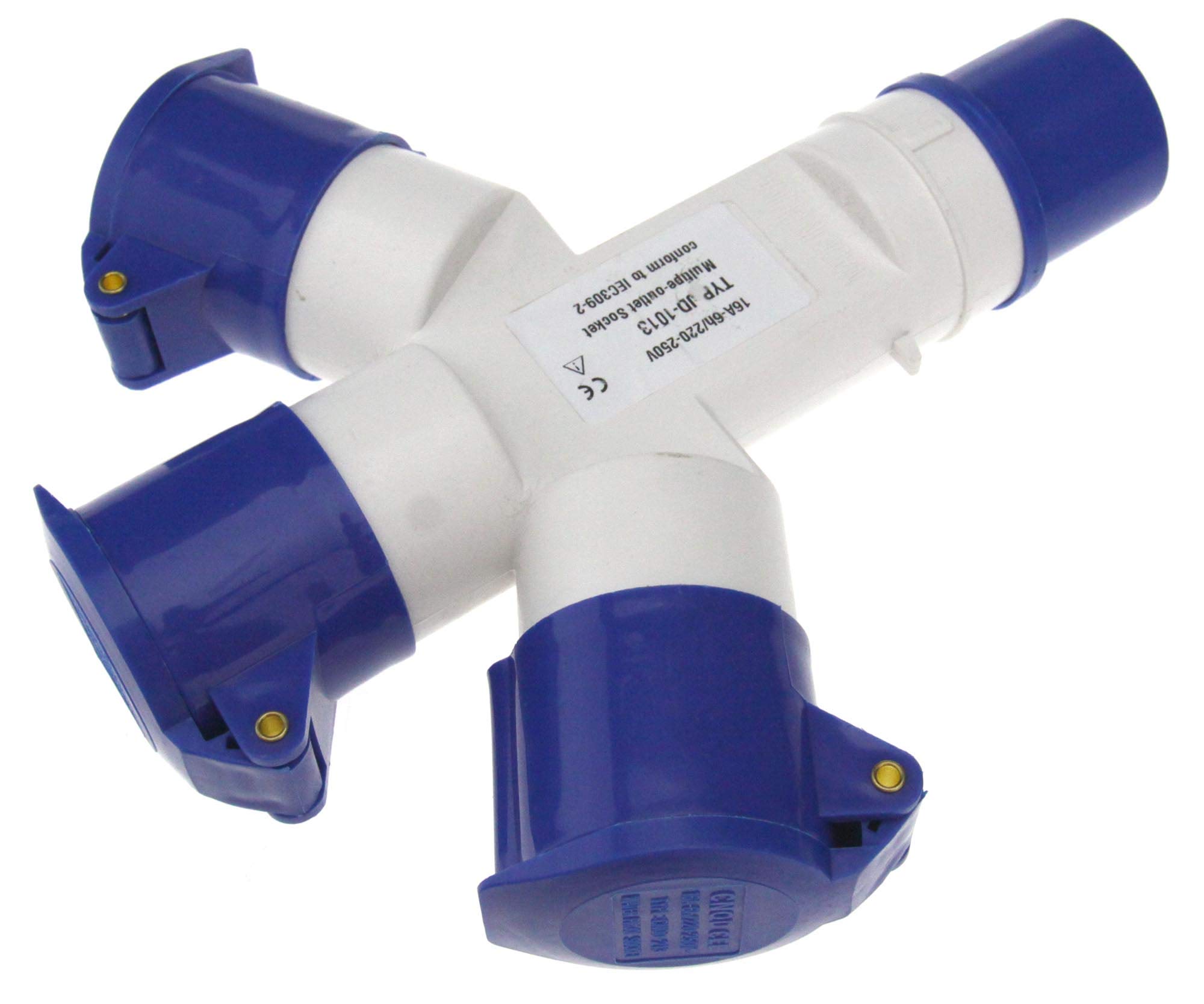 The Lord of the Tools 3 Way 16Amp Mains Hookup Y Splitter 220-250V for for Caravans Camping