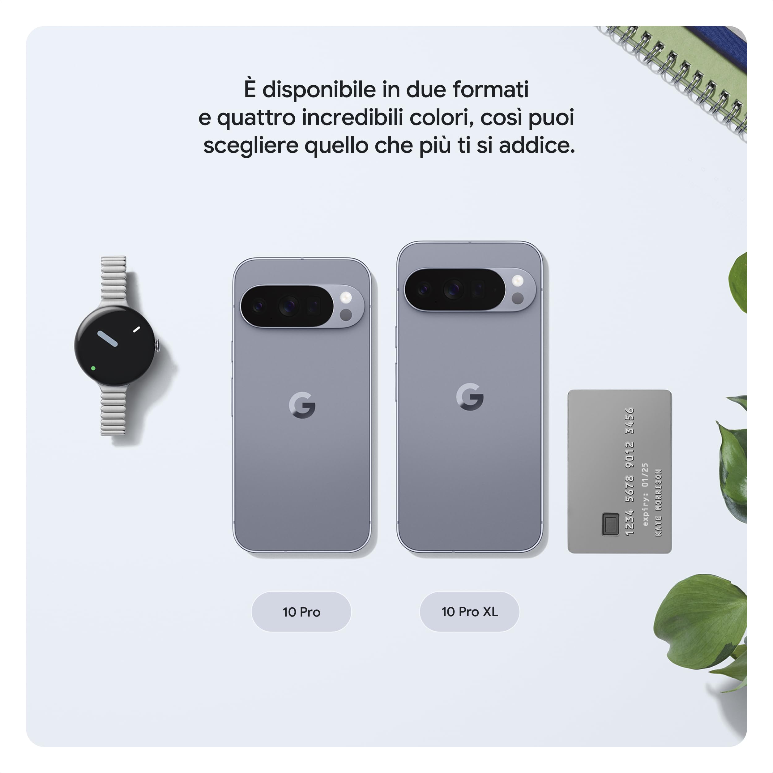 Google Pixel 10 Pro - Smartphone Android sbloccato con Gemini, sistema a tripla fotocamera posteriore, autonomia di oltre 24 ore e display Super Actua da 6,3" - Grigio argento, 128GB