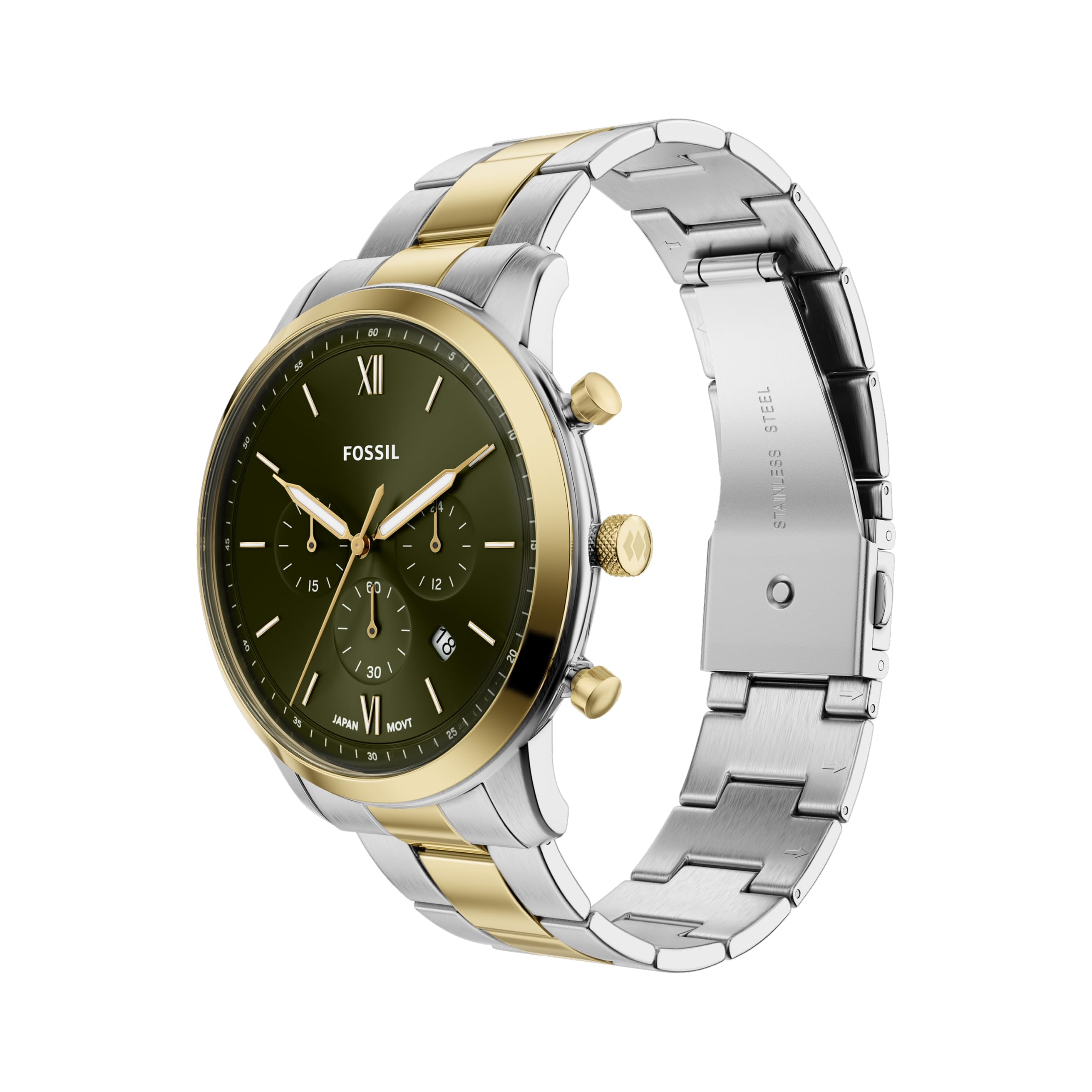 Fossil Neutra Uomo Orologio in acciaio inossidabile color argento 44MM, FS6189