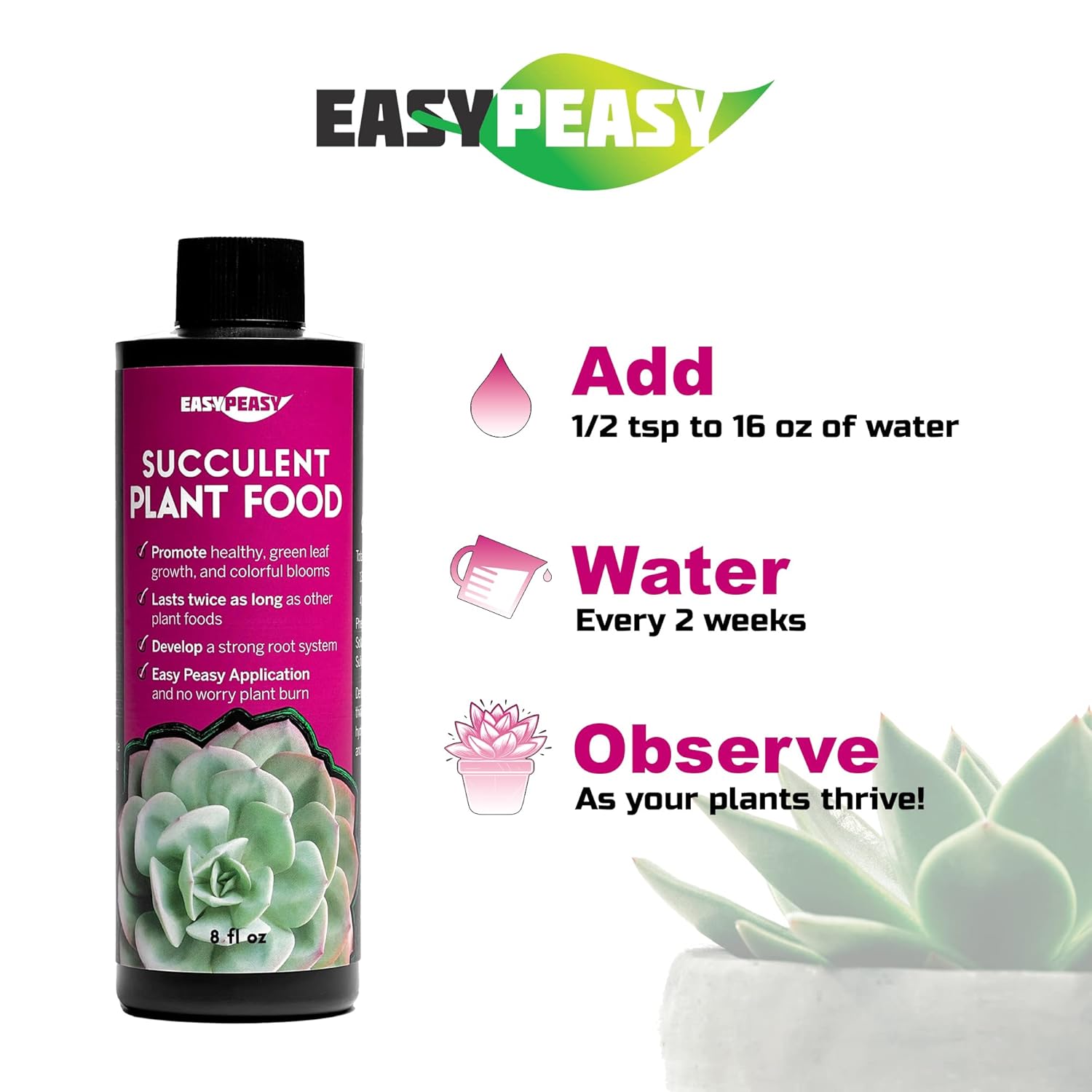 Succulent and Cactus Plant Food, Specific Blend of Nutrients for Potted Cacti, Jade, Aloe Vera and All Other Live Succulent Plants