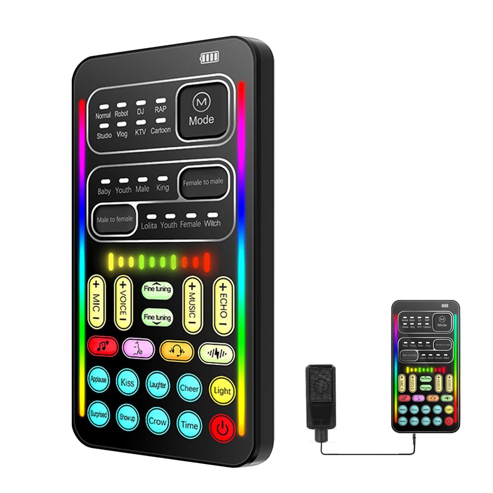 Modificateur audio portable - Changeur de voix Adultes | Mélangeur sonore compact 8 effets uniques, périphérique de transformation vocale compatible pour smartphone, ordinateur portable, tablette, con