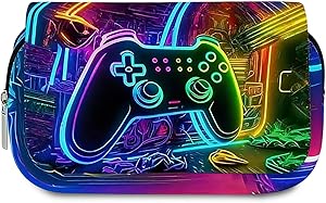 🎫🎫 DOUBLE COUPON! Gamer School Pencil Case, Gaming Theme Boys Pencil Case with Multiple Pockets, Gamer Gifts for Kids Adults School, College, Travel