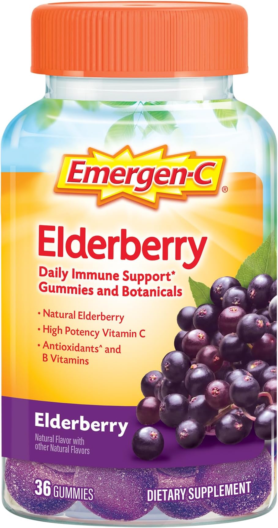 EmergenC Elderberry Gummies, Elderberry Immune Support