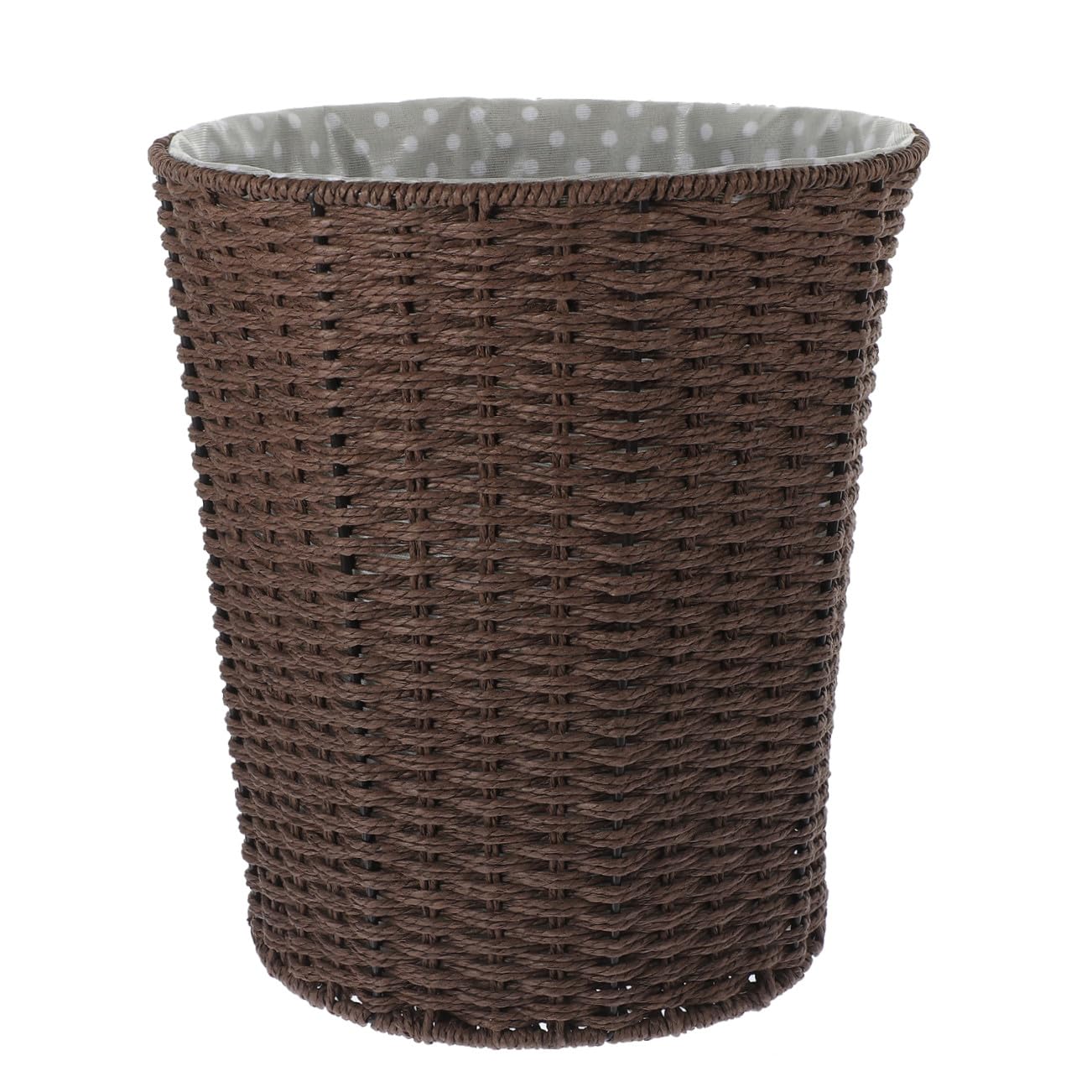 Woven Rattan Trash Can with Liner, Household Storage Basket for Living Room and Kitchen, Decorative Wicker Wastebasket for Home Organization Random Color Random Color