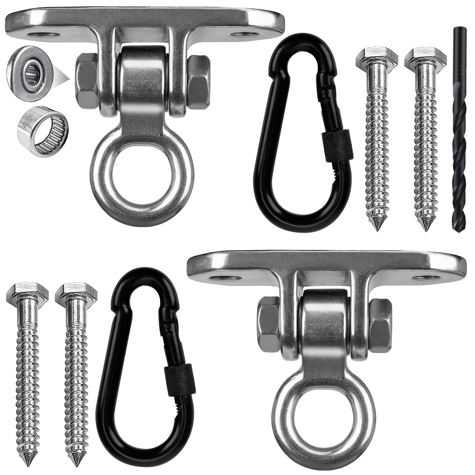 Gancho de techo colgante para sillón columpio, giratorio 180°, 450 kg, gancho de techo de acero inoxidable 304, soporte de techo para hamaca, yoga, saco de boxeo, interior y exterior (2