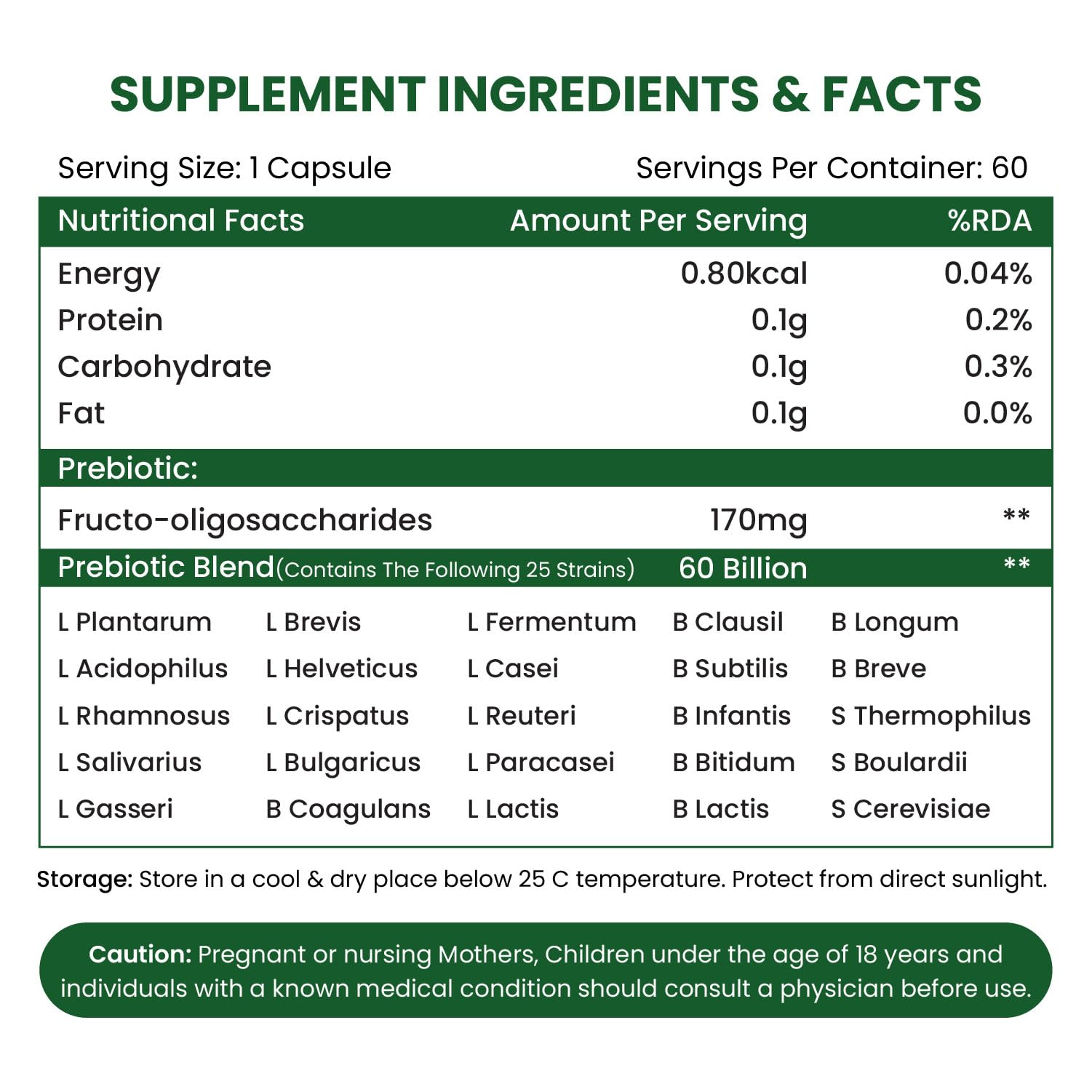 Vlado's Himalayan Organics Probiotics Supplement 60 Billion CFU+ Gut Health Supplements for women | 170mg Prebiotics and 24+ Clinically Proven Strains For Bloating, Gas, Indigestion, IBS, IBD, Gut Health – 60 Capsules for Women