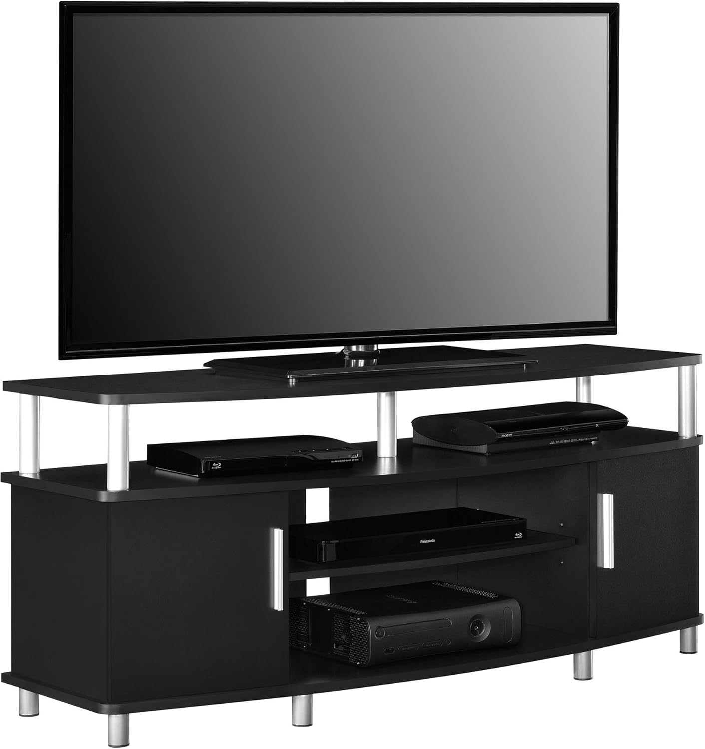 Ameriwood Home Carson TV Stand for TVs up to 50", Black : Home & Kitchen