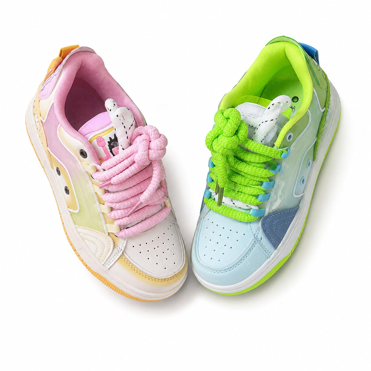 Zapatillas de mujer Plataforma Colorido Casual Zapatos Chunky | Zapatillas gruesas transpirables de malla de poliuretano con tacón de 4,5 cm. Zapatos cómodos perfectos para mujer para el