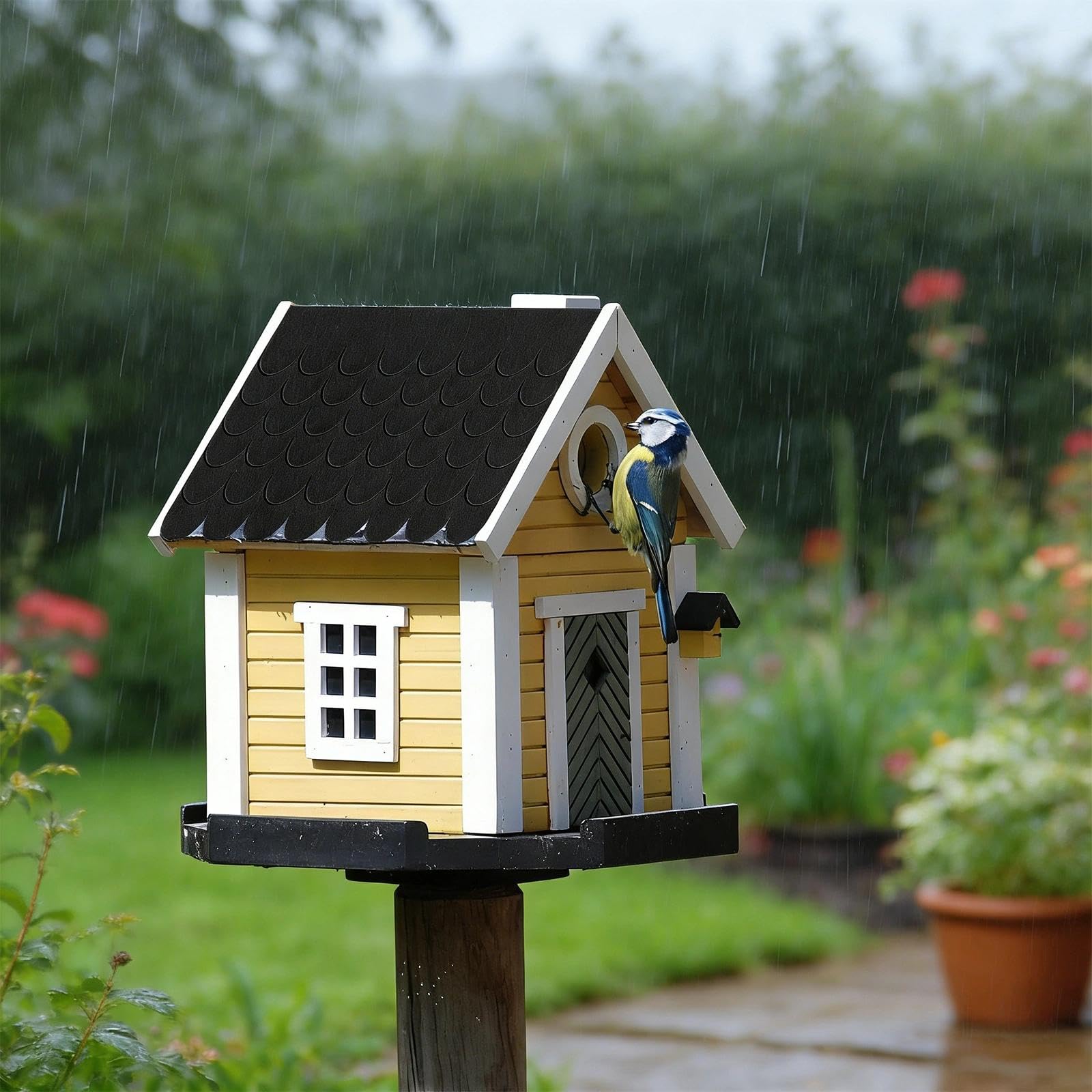 21 Piezas Tejas de Techo para Pajarera, Autoadhesivo Tejas de Fieltro Impermeables, Cortable Tela Asfáltica para Pajareras, Negro, para Pajareras, Casas para Conejos y Casas para Perros