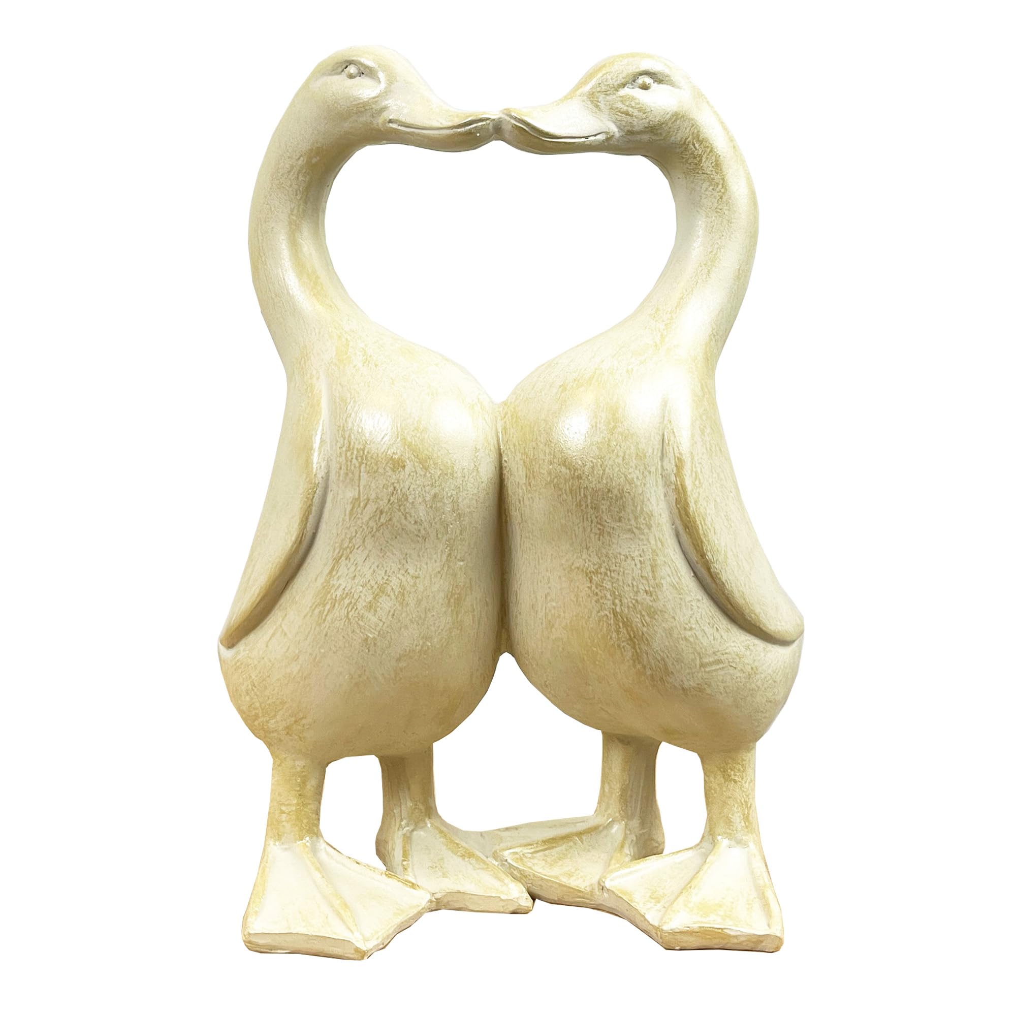 Alfie Francis 26cm Tall Rustic Kissing Ducks Ornament Figurine Statue