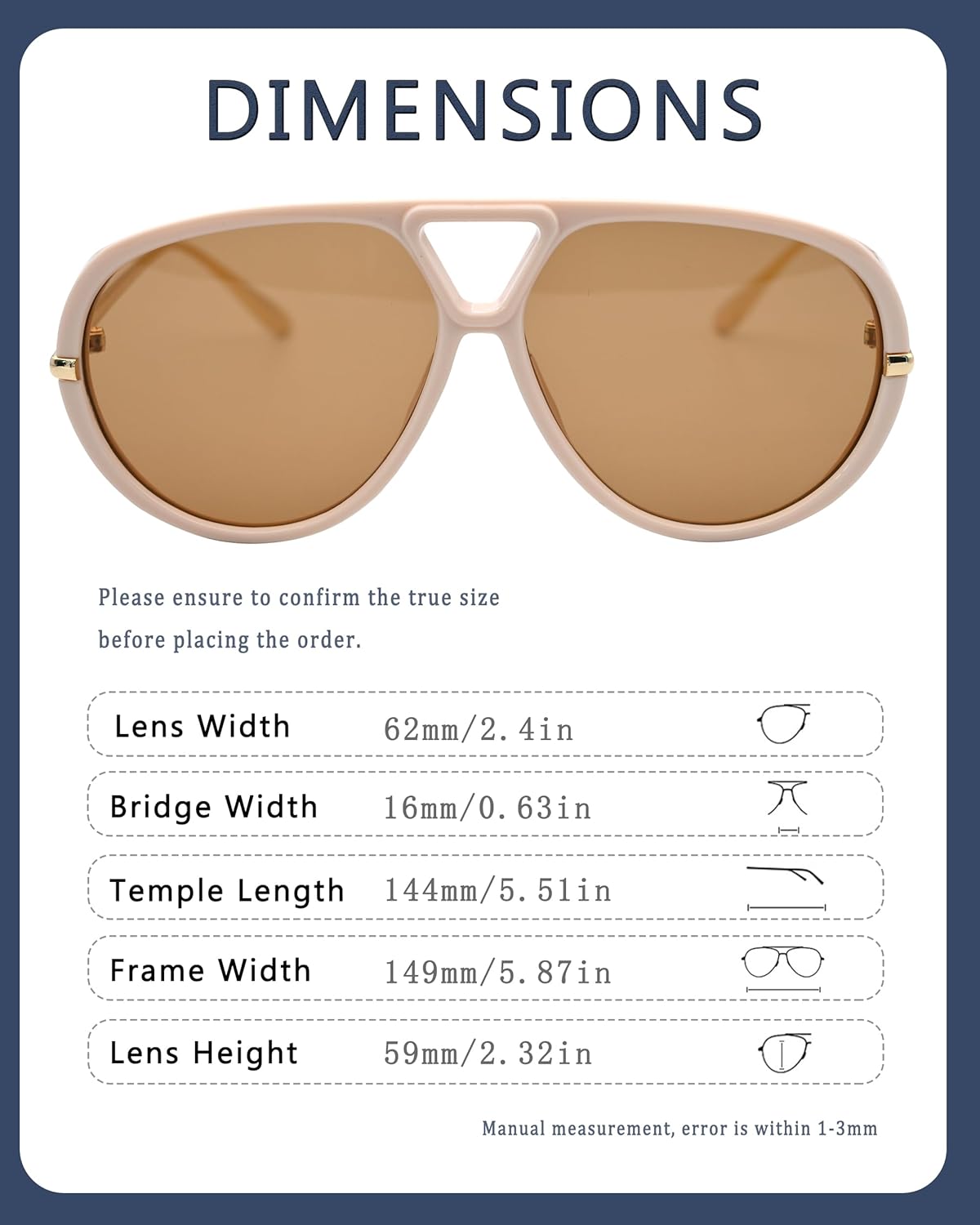 Trendy Oversized Aviator Sunglasses for Women Men Retro Big Large Shield Sun Glasses Vintage Shades - Image 5