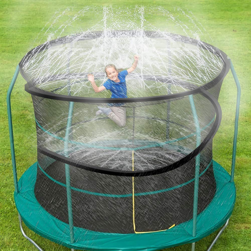 ARTBECK Trampoline Sprinkler for Kids, Outdoor Trampoline Water Park Sprinklers for Boys Girls, Trampoline Accessories for Summer Fun Backyard Water Play Games 39ft (Length-39 ft, Sprinkler-3)