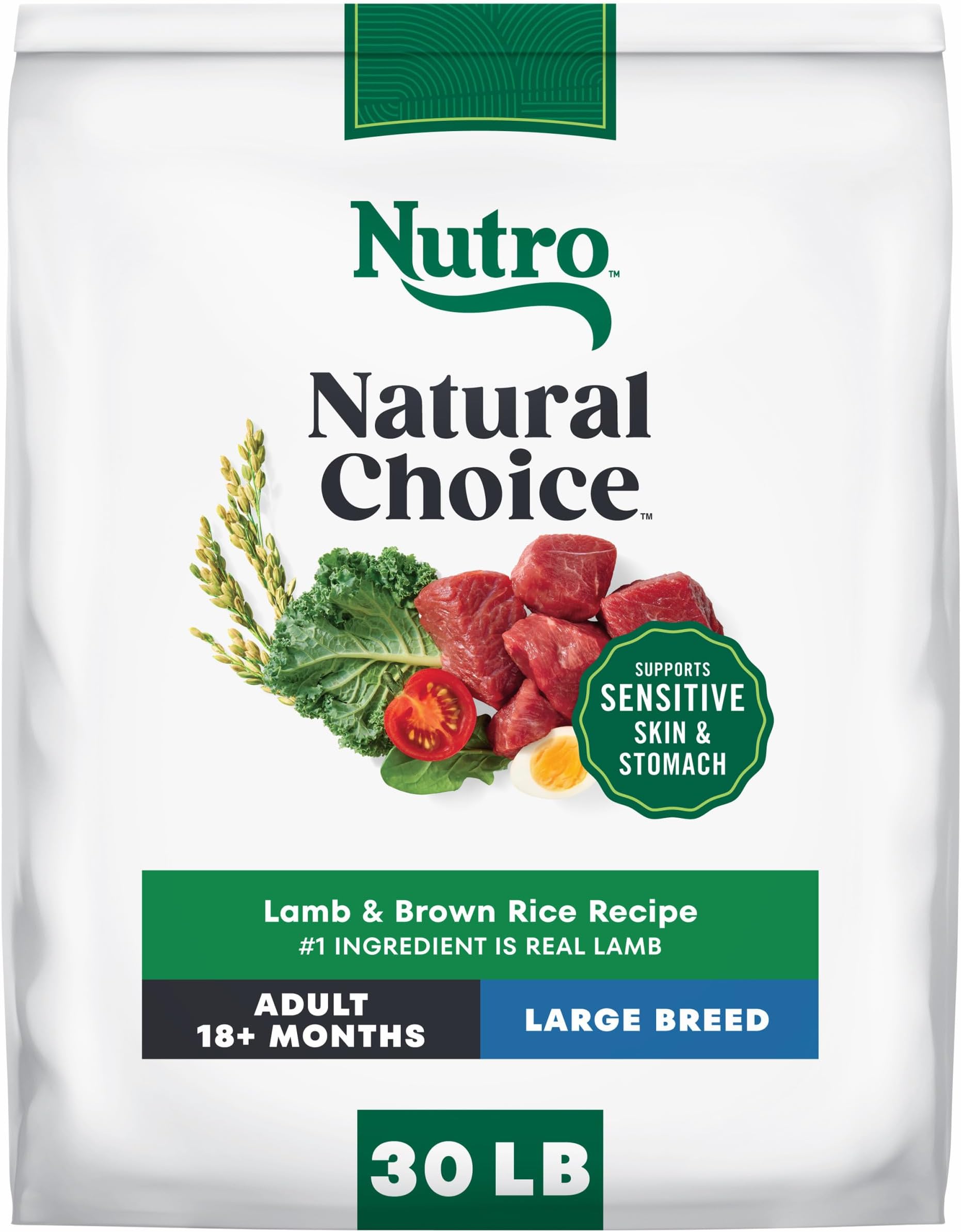 Nutro Natural Choice Large Breed Dry Dog Food, Adult Dog Food Lamb & Brown Rice Recipe, 30 lbs.