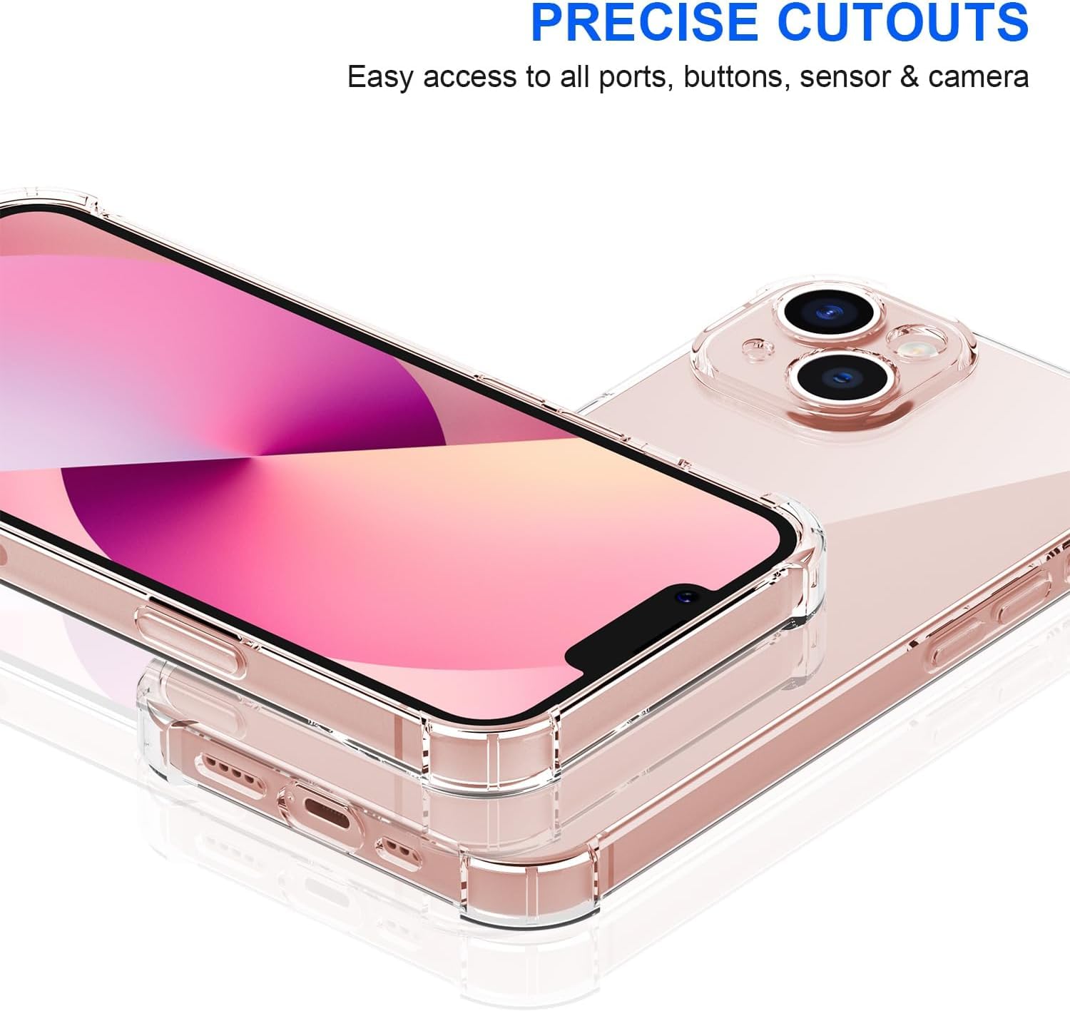 Captor Cover iPhone 13 Trasparente TPU Morbido, Silicone Flessibile, Antiurto, Shockproof, Paraurti, Assorbimento Urti, Protezione Totale, Anti Ingiallimento Resistente iPhone 13 Cover