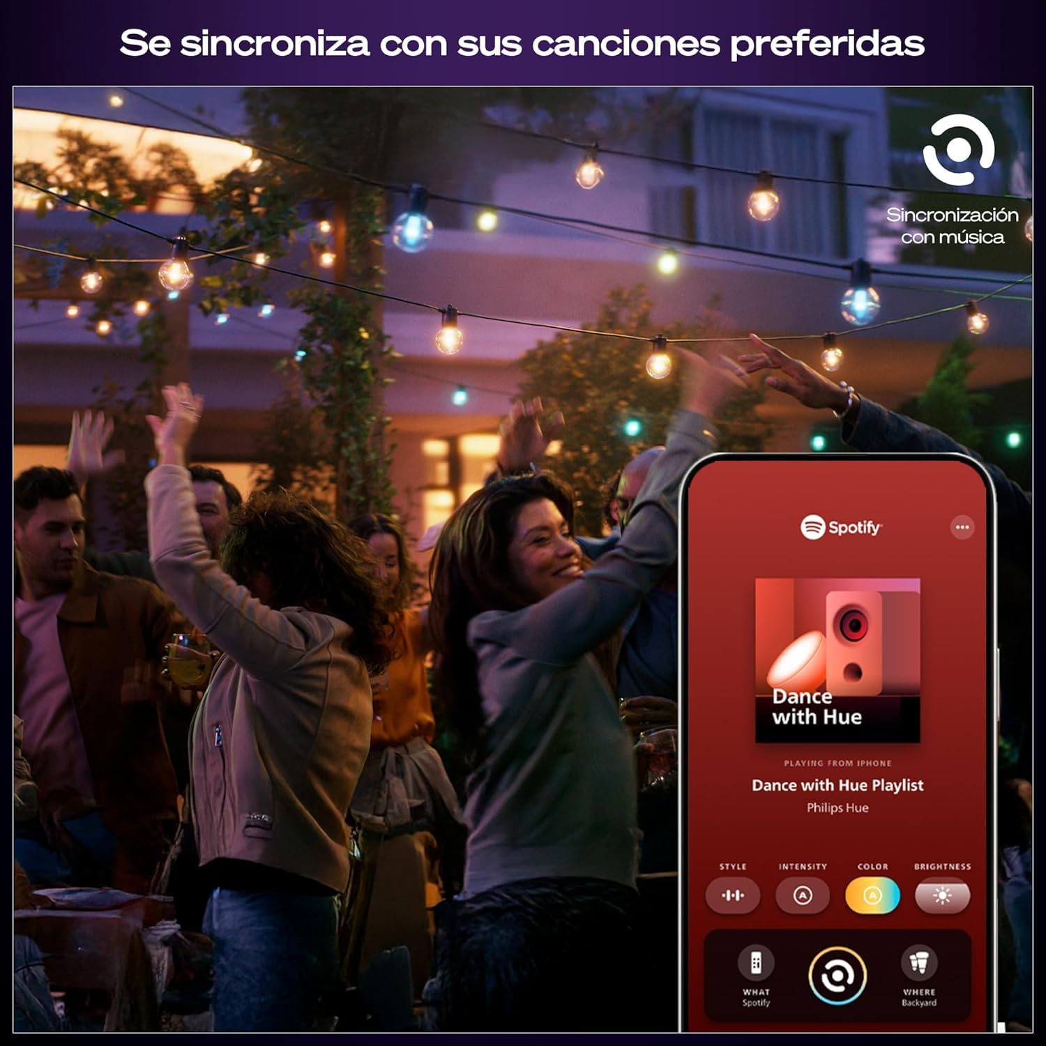 Philips Hue Festavia - Guirnalda de luces exterior, 21m, RGB, 30 bombillas LED, luces de colores regulables para iluminación jardín, control con app, funciona con Alexa, Google Assistant y Apple Home