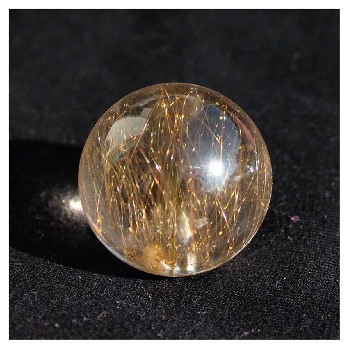 Cristal de meditación Natural Bola de Cristal de Cuarzo de tourmalina de Oro Natural de 20 mm-25 mm, for decoración del hogar Piedra de Cristal (Color : 1PCS)