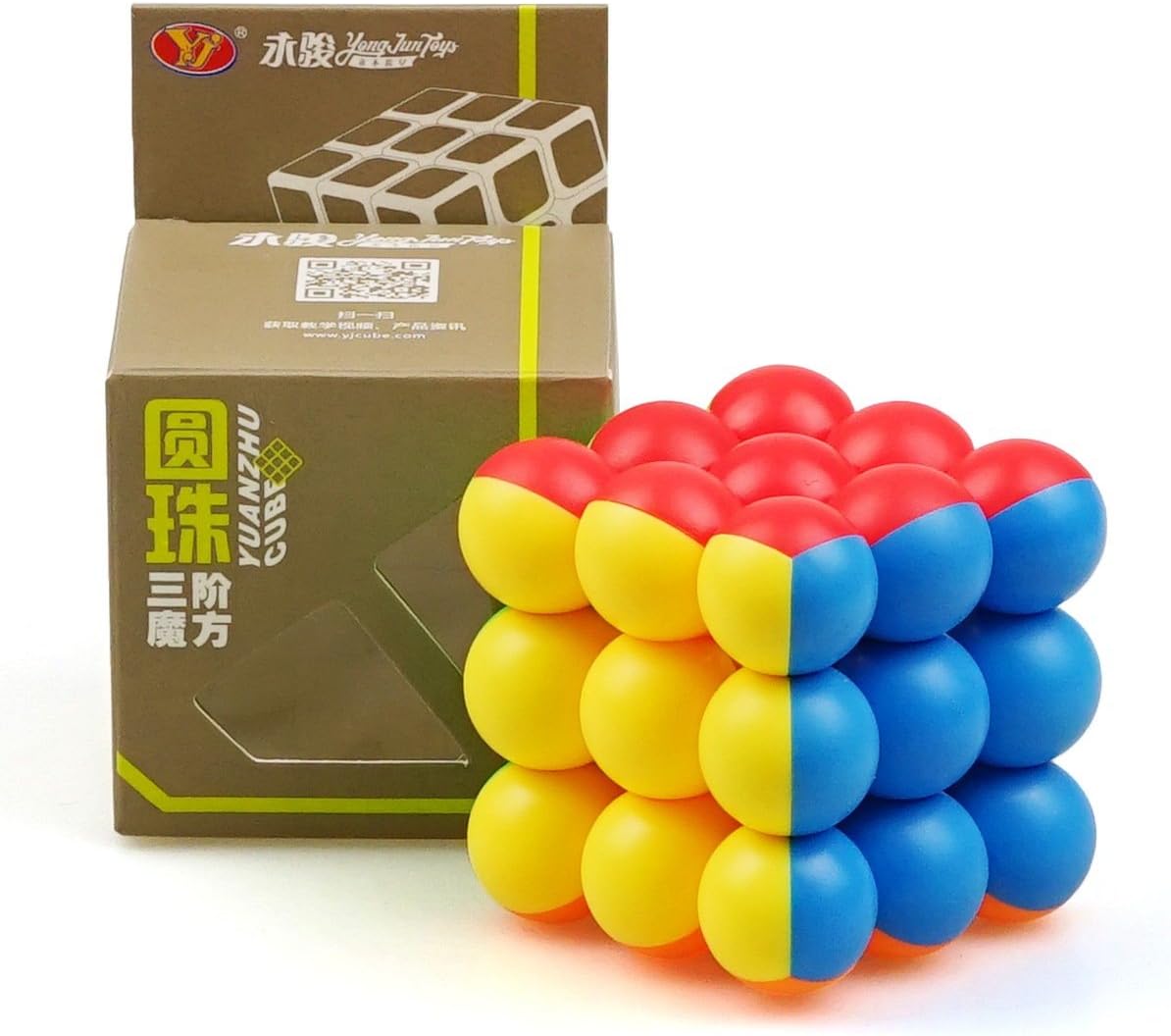 CuberSpeed YJ 3x3 Ball Cube Bead 3x3x3 Stickerless Magic Cube Puzzle