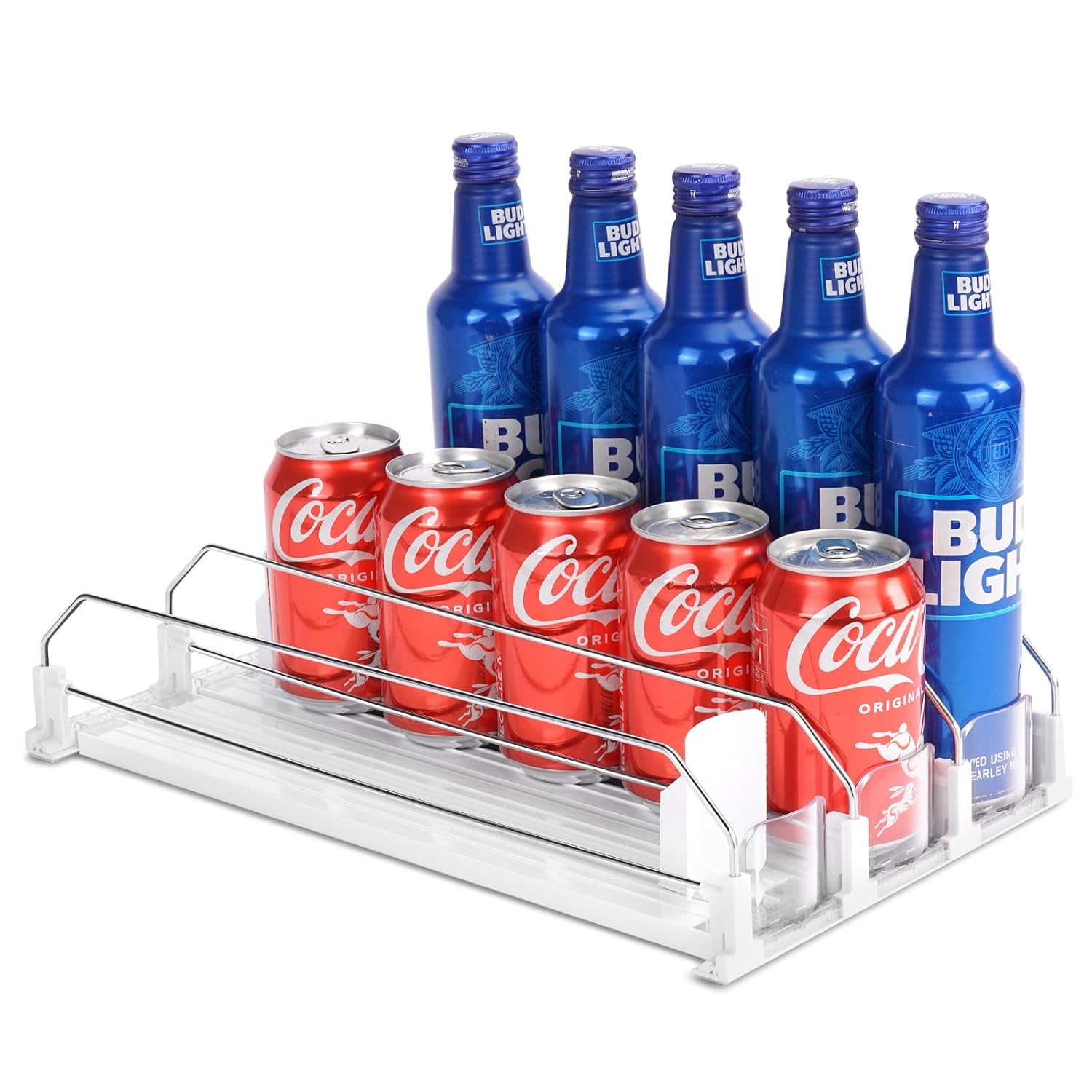 BingoHive Automatic Soda Can Organizer for Refrigerator, 15 Cans of 11.15oz-16.9oz, White, Plastic & Metal, Refrigerator/F... - Review, Price and Buying Guide