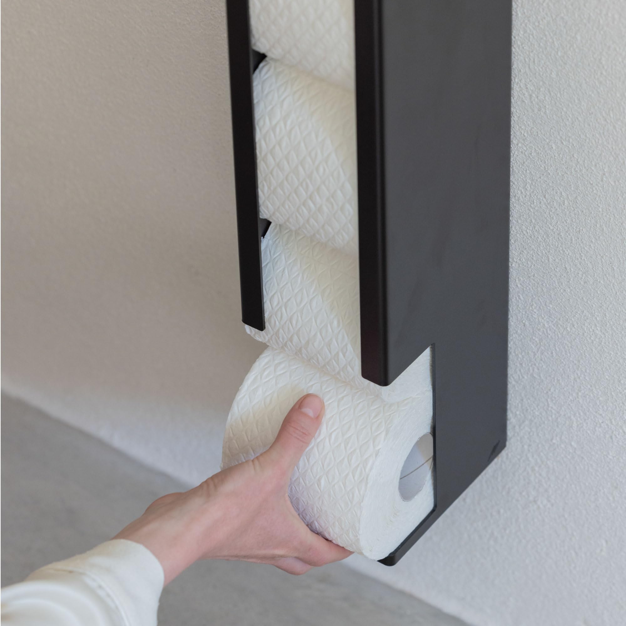 YOUS® Premium Toilettenpapier Reserverollen Spender You´re Welcome (Tiefschwarz)