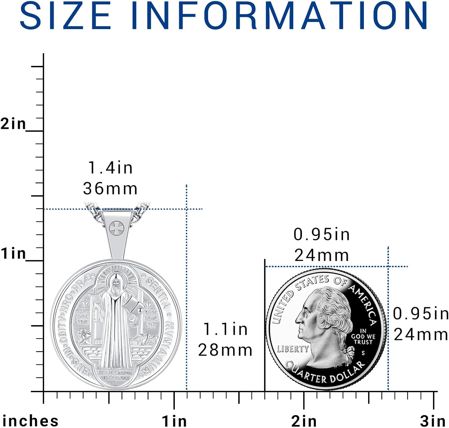 Eusense St Michael Necklace for Men Women Gold Sterling Silver 925 Saint Christopher Pendant Virgin Mary Miraculous Medalla de Praying Hand San Benito Benedict Jewelry - Image 2