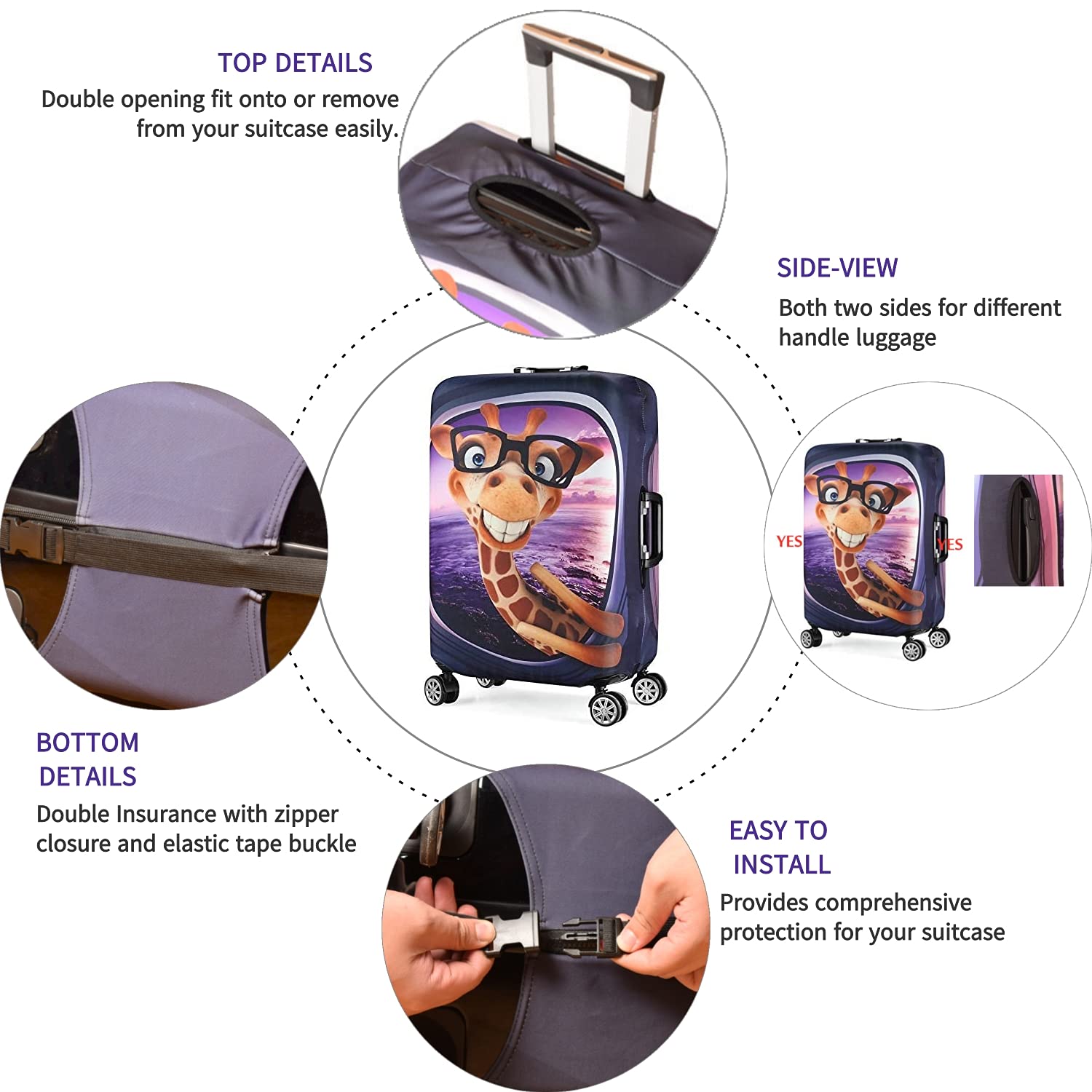 3D Print Design Reisen Koffer Schutz Trolley Case Cover 19"-32" Sleeve