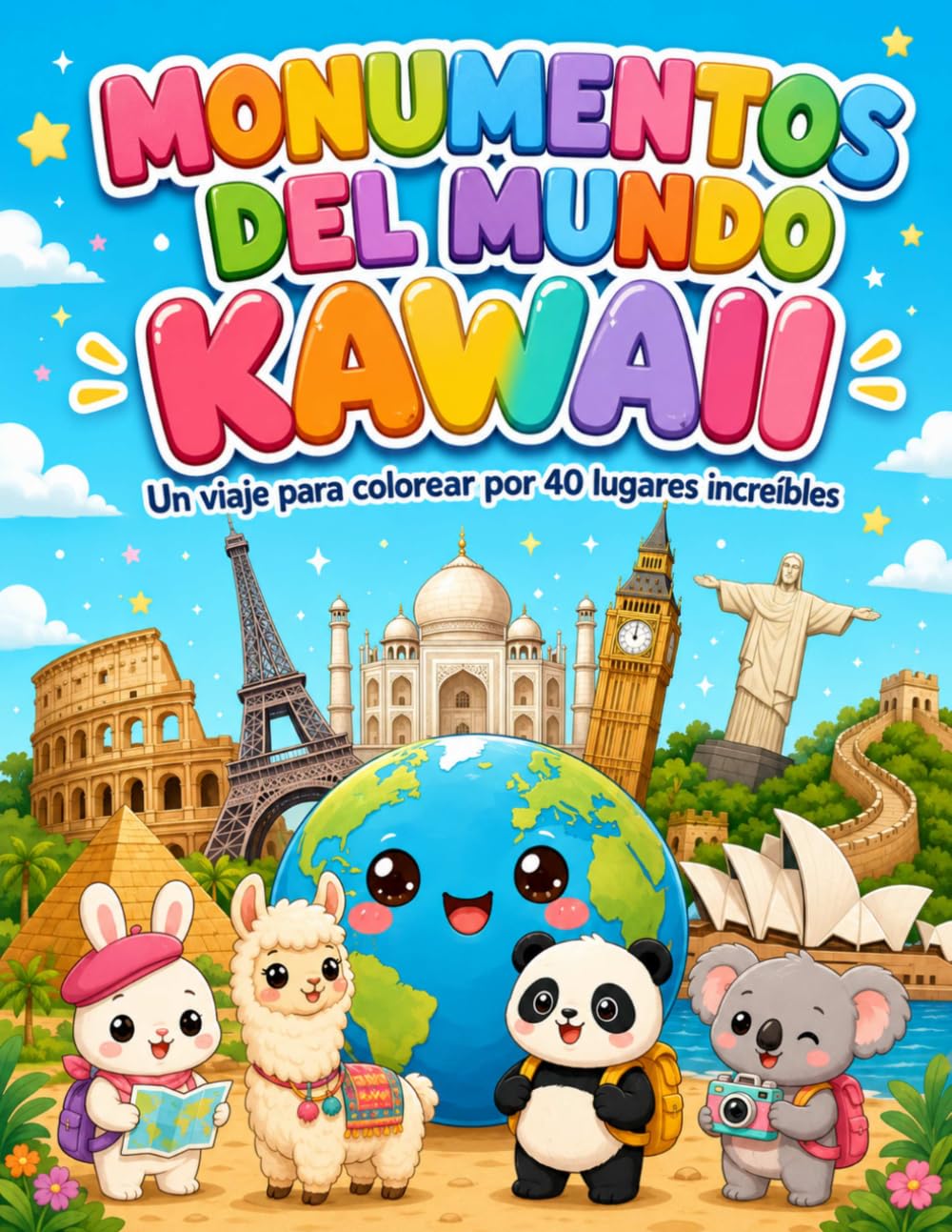 Monumentos del Mundo Kawaii: Un viaje para colorear por 40 lugares increíbles