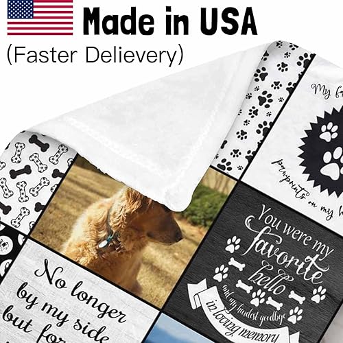 Miniatura 6 de Artsadd Manta de cama conmemorativa personalizada para mascotas, para regalos de condolencias, manta personalizada en memoria amorosa de recuerdo,