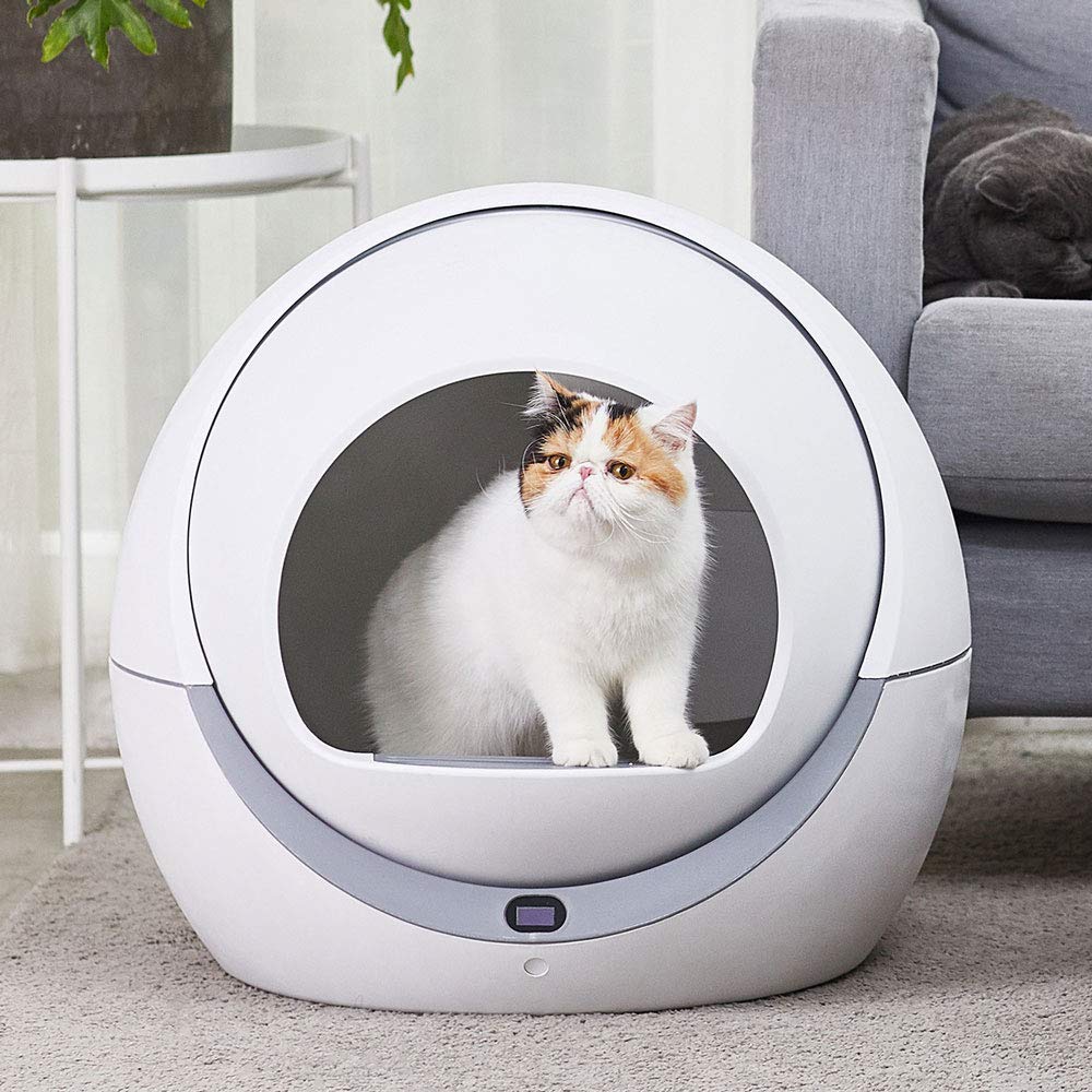 ASDJFHKJS Automatic cat toilet automatic cat sandbox induction rotary cleaning cat robot litter large kitty self cleaning litter box