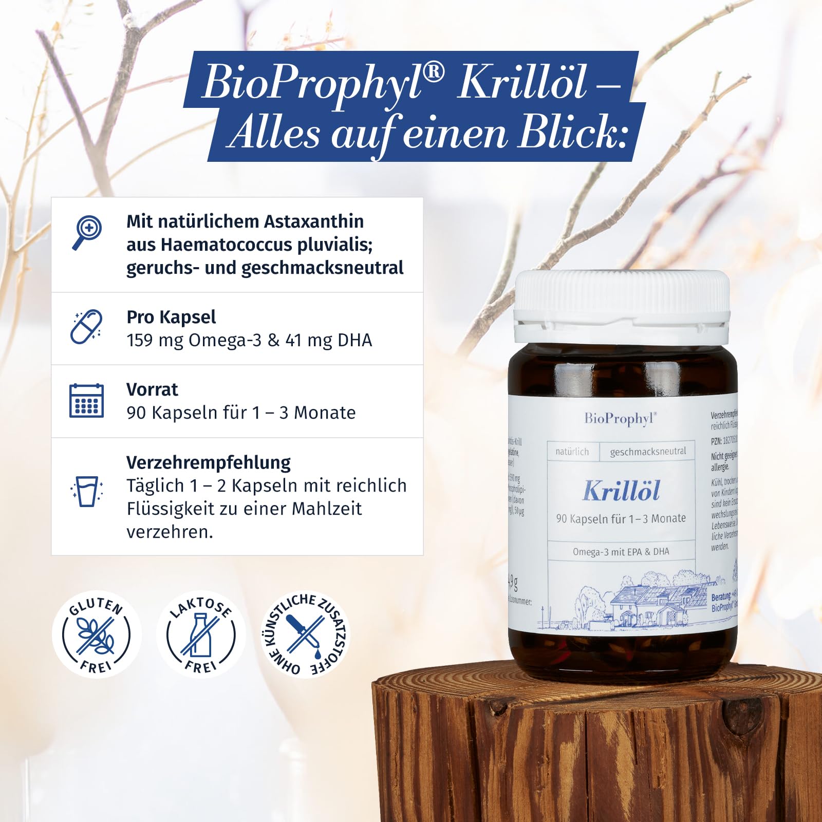 Krill-Öl | hochdosiert 590 mg Krillöl | 159 mg Omega 3 Fettsäuren